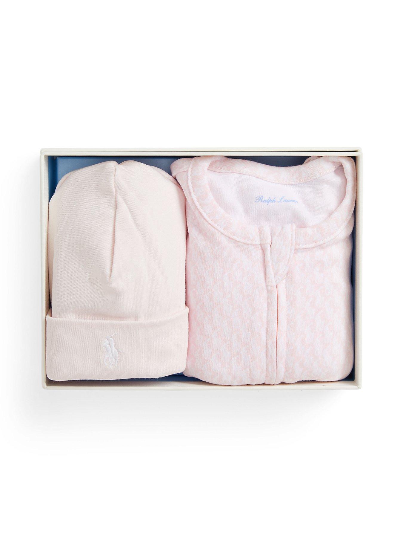 Polo Ralph Lauren Baby Girls Gift Boxed Sleepsuit And Hat Set