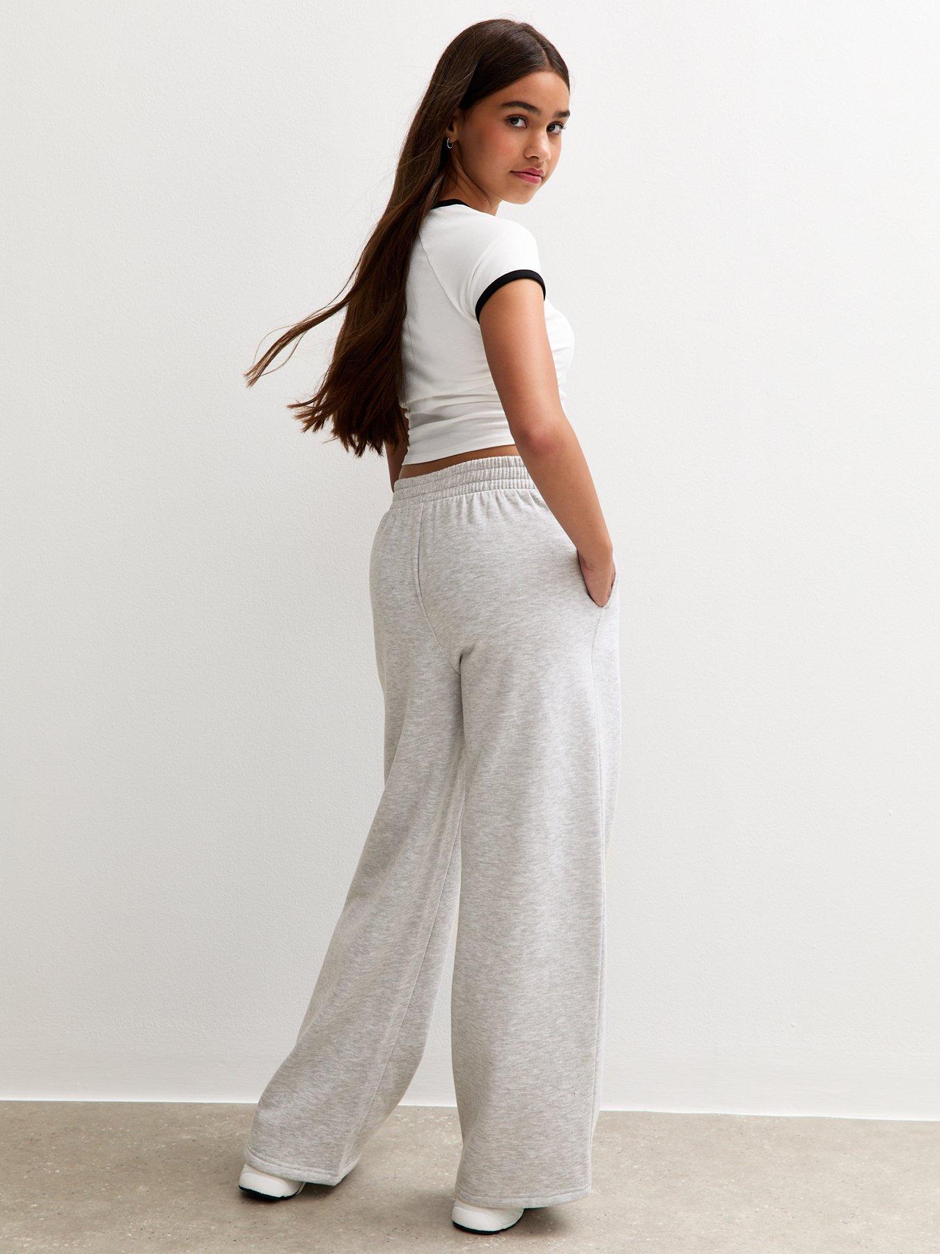 Image 2 of 3 of New Look 915 Girls Seam Detail Wide Leg Joggers - Grey