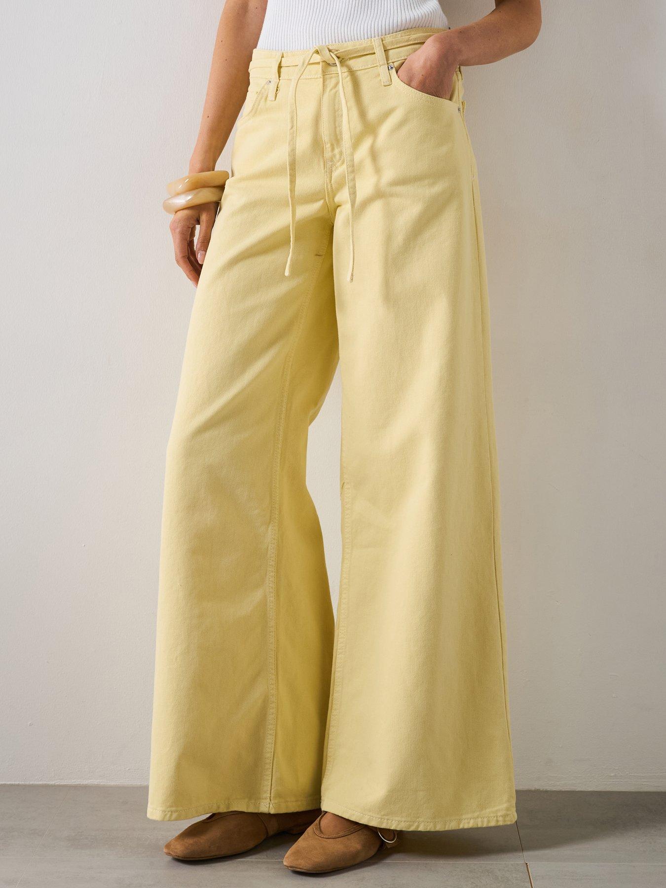 Mango Wide Leg Jeans - Yellow
