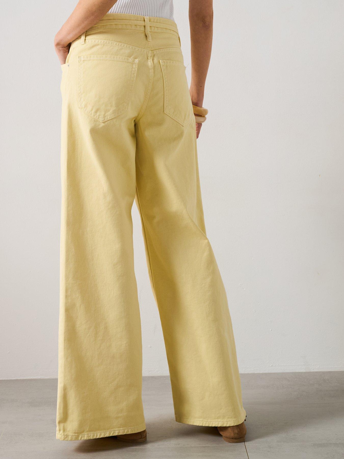 Mango Wide Leg Jeans Yellow Very