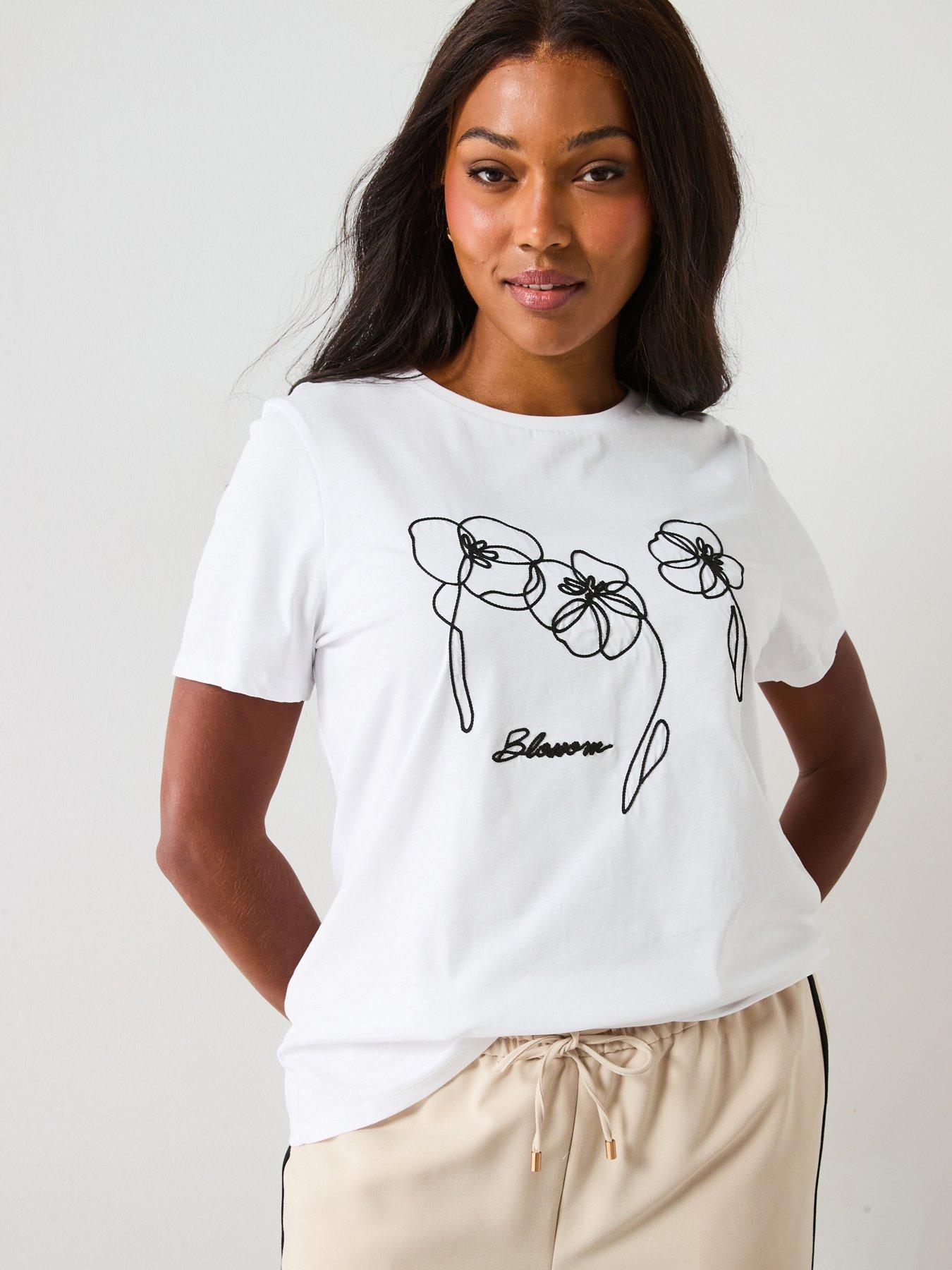undefined Floral Embroidered T-shirt