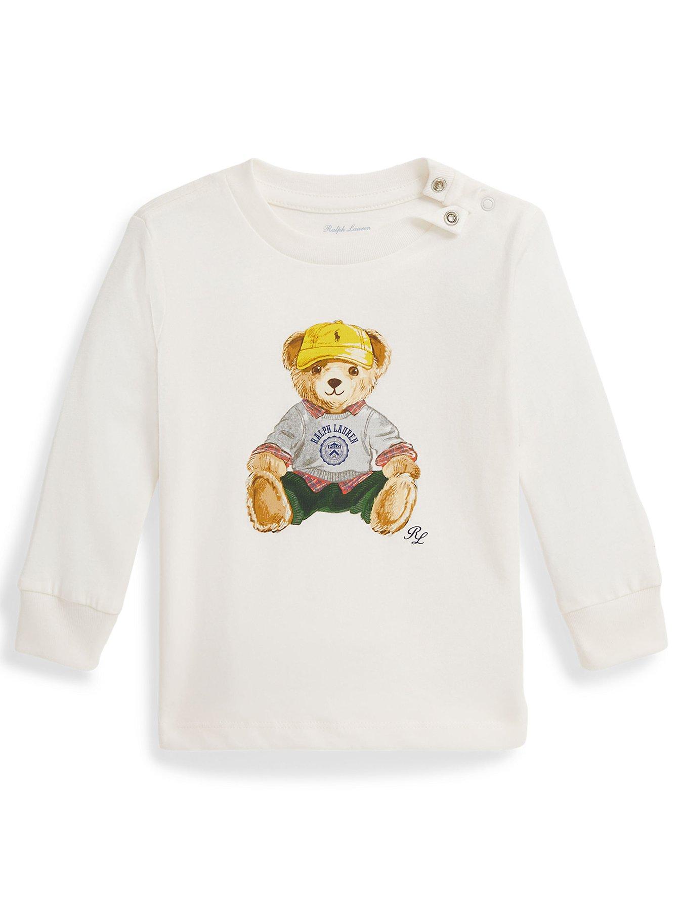 Polo Ralph Lauren Baby Boys Long Sleeve Bear T-Shirt - Off White