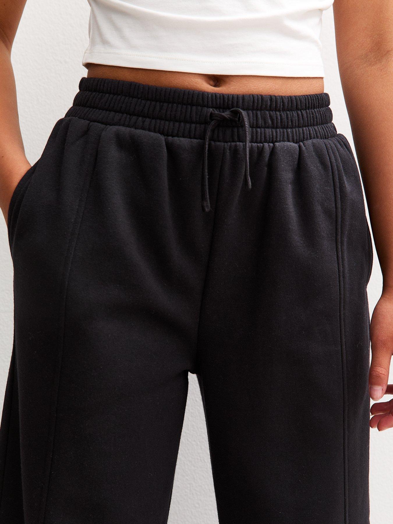 Image 4 of 4 of New Look 915 Girls Seam Detail Wide Leg Joggers - Black