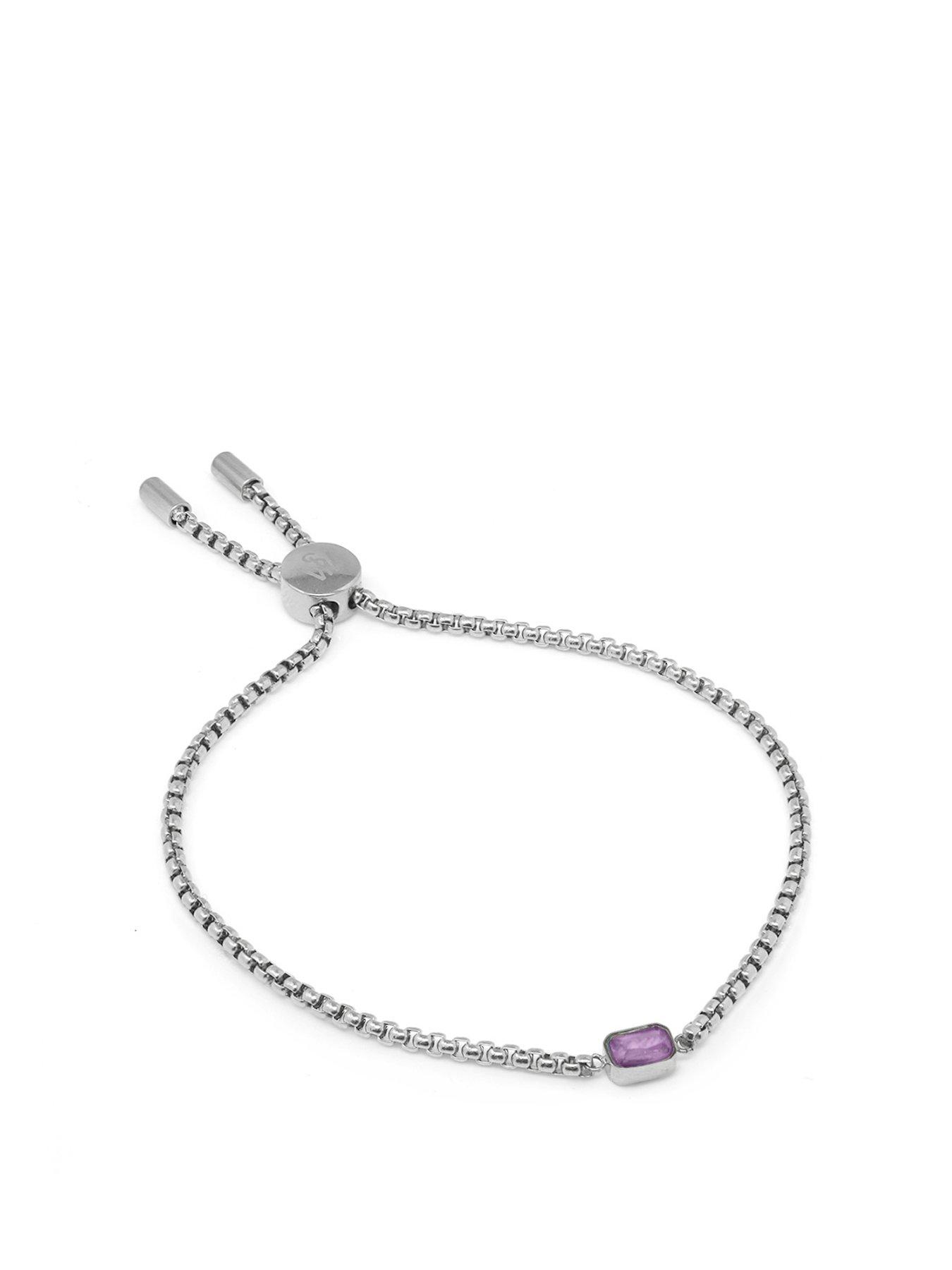 undefined Children's Birthstone Bracelet - Silver