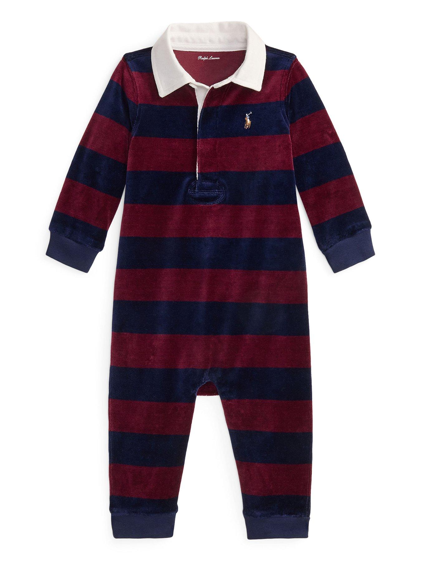 Image 1 of 3 of Polo Ralph Lauren Baby Boys Striped Romper - Multi