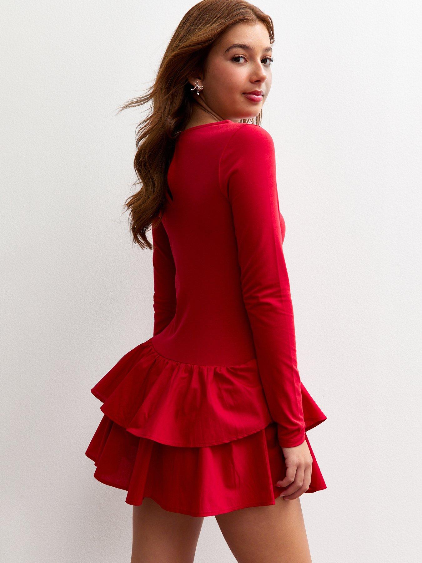 a knee length ruffle ra ra cotton dress Lyrur Women's Spring Summer Casual Dresses V Neck Ruffle Sleeve Smocked Tiered  Knee Length Babydoll Dress with Pockets Black Small at Amazon Women's  Clothing store