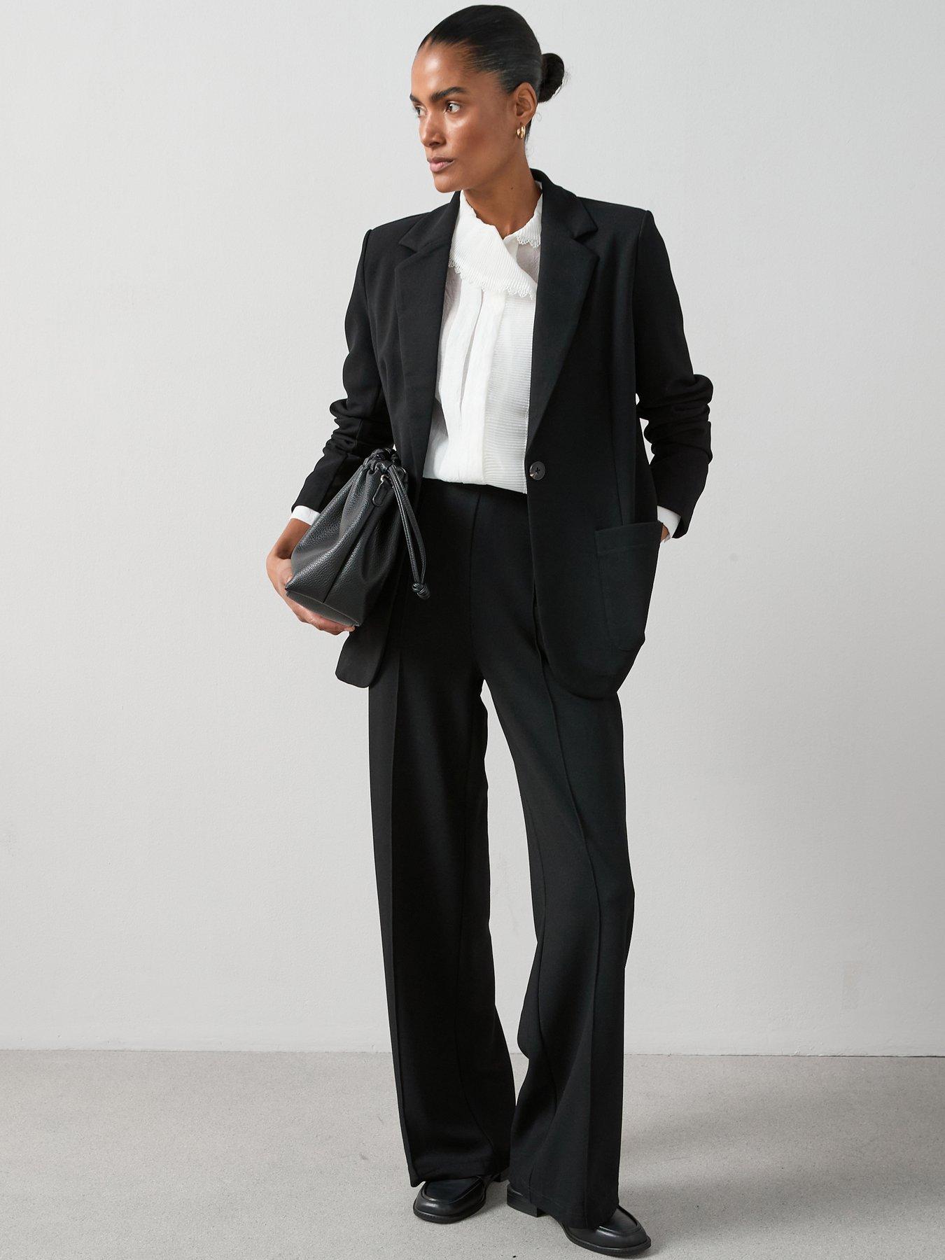 The Very Collection: Edge To Edge Jersey Blazer - Black