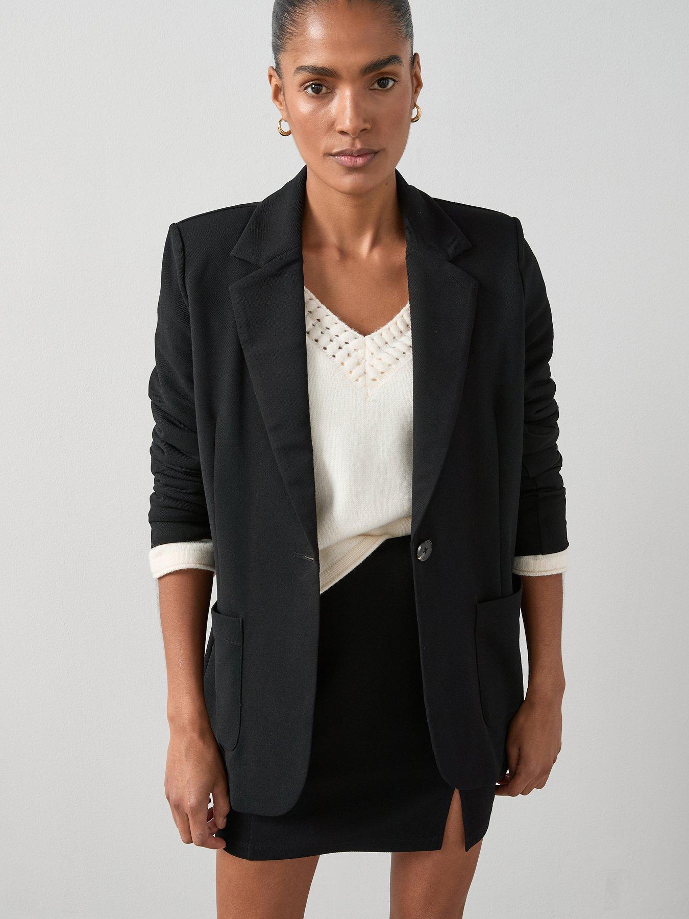 Image 3 of 6 of The Very Collection Edge To Edge Jersey Blazer - Black