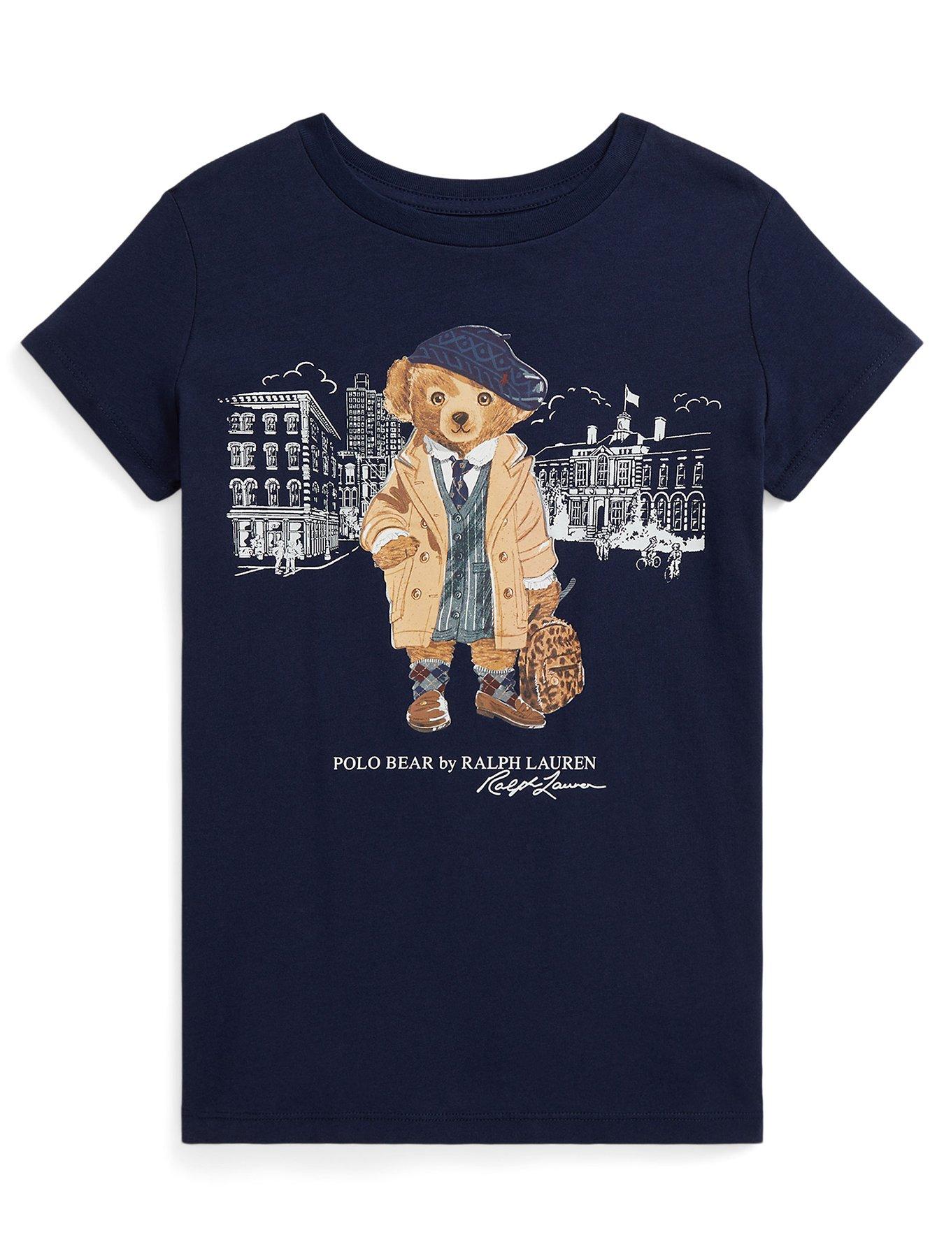 Polo Ralph Lauren Girls Short Sleeve Bear T-Shirt - Navy