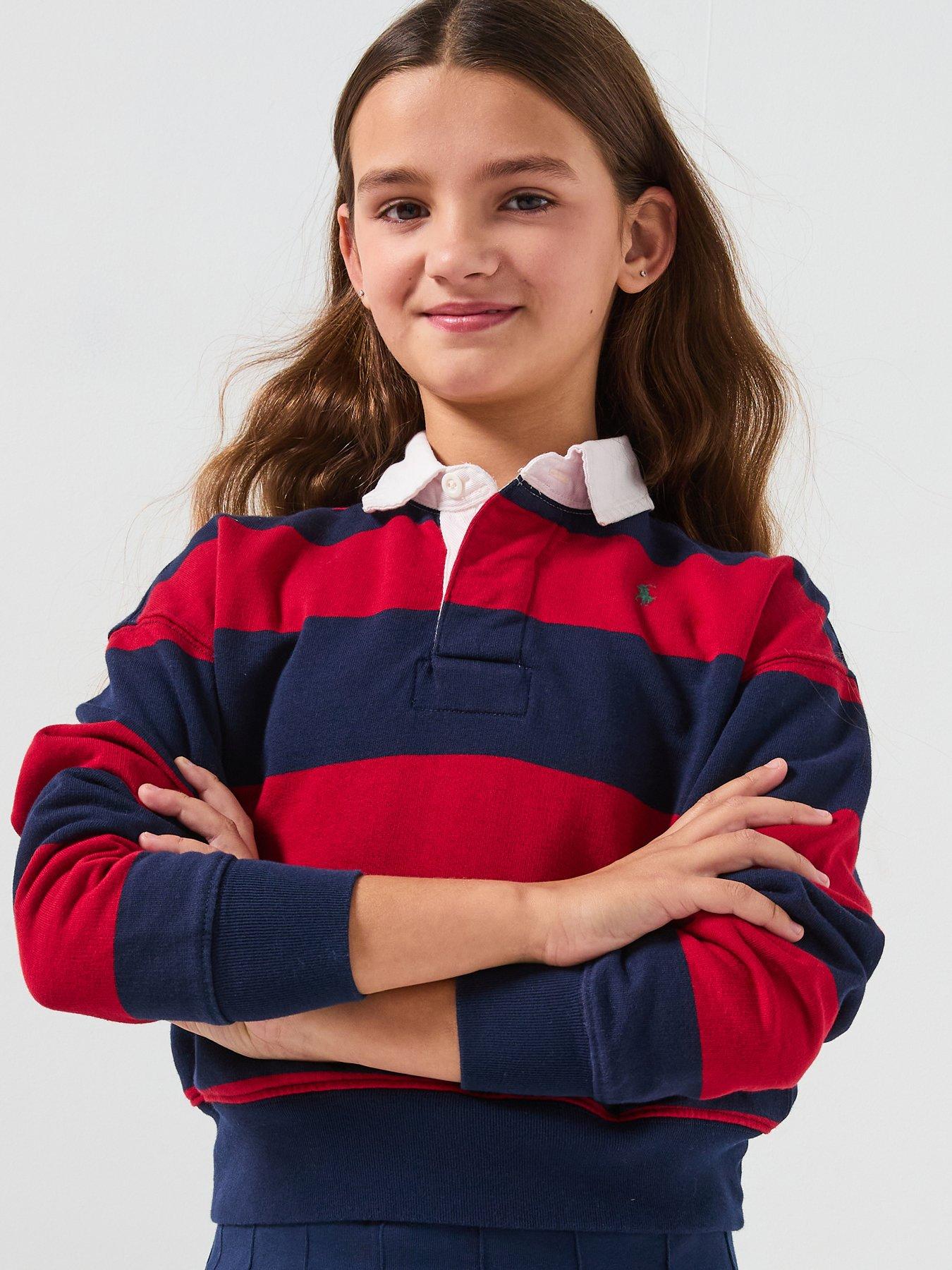 Polo Ralph Lauren Girls Long Sleeve Striped Shirt, Multi, Size Age: 16 Years=Xl