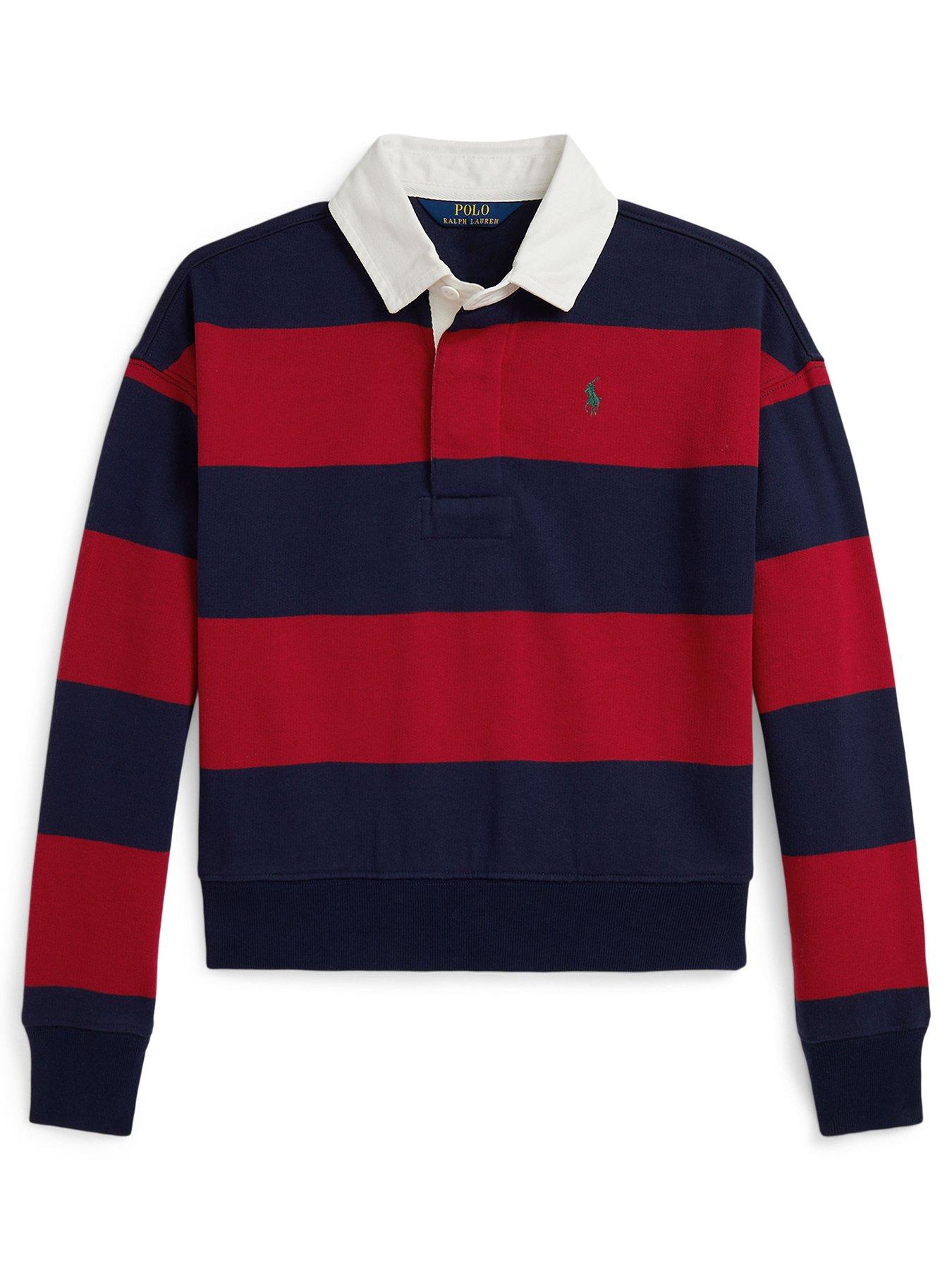 Polo Ralph Lauren Girls Long Sleeve Striped Shirt - Red/Navy