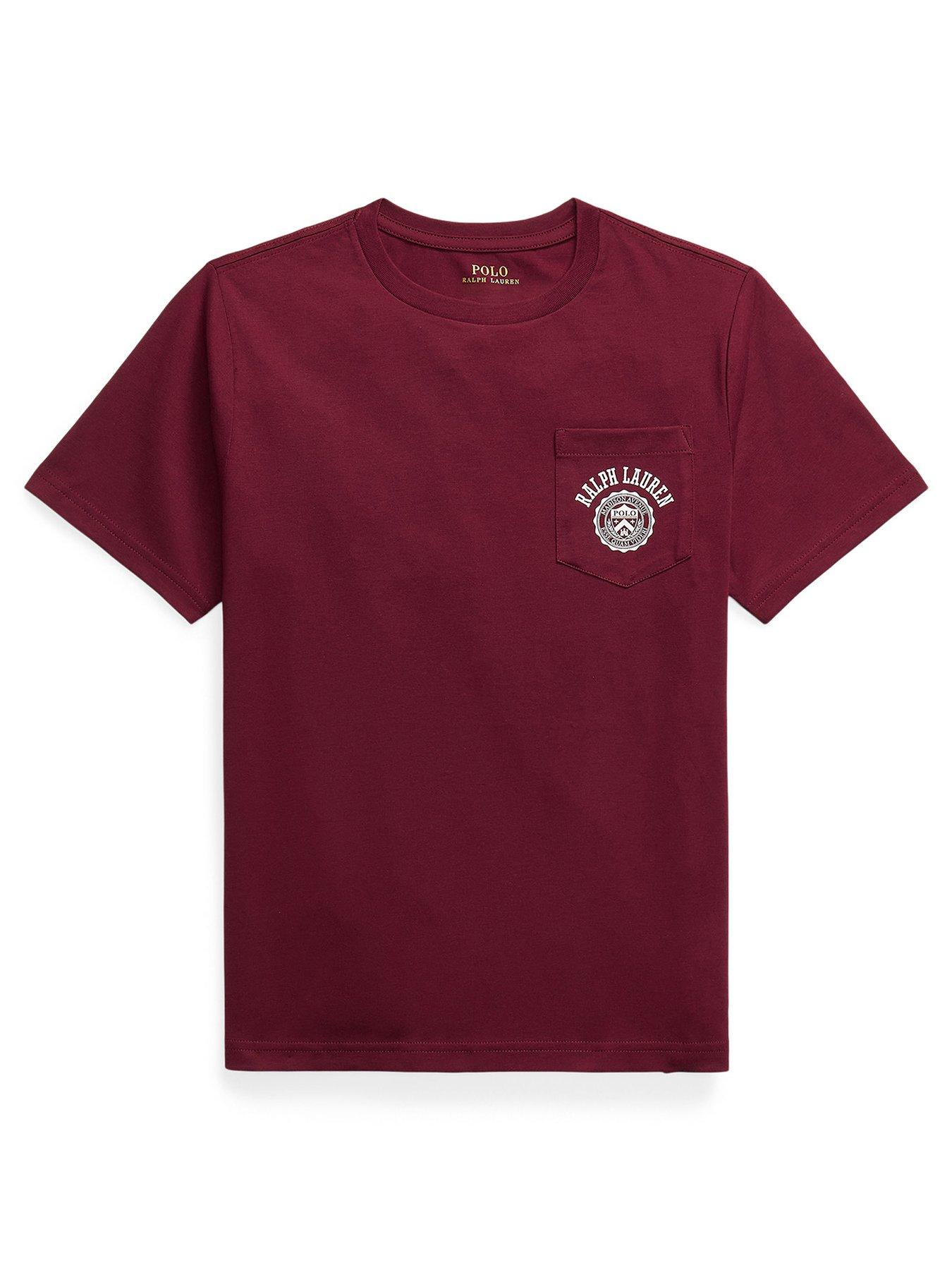 Polo Ralph Lauren Boys Short Sleeve Chest Pocket T-Shirt - Dark Red