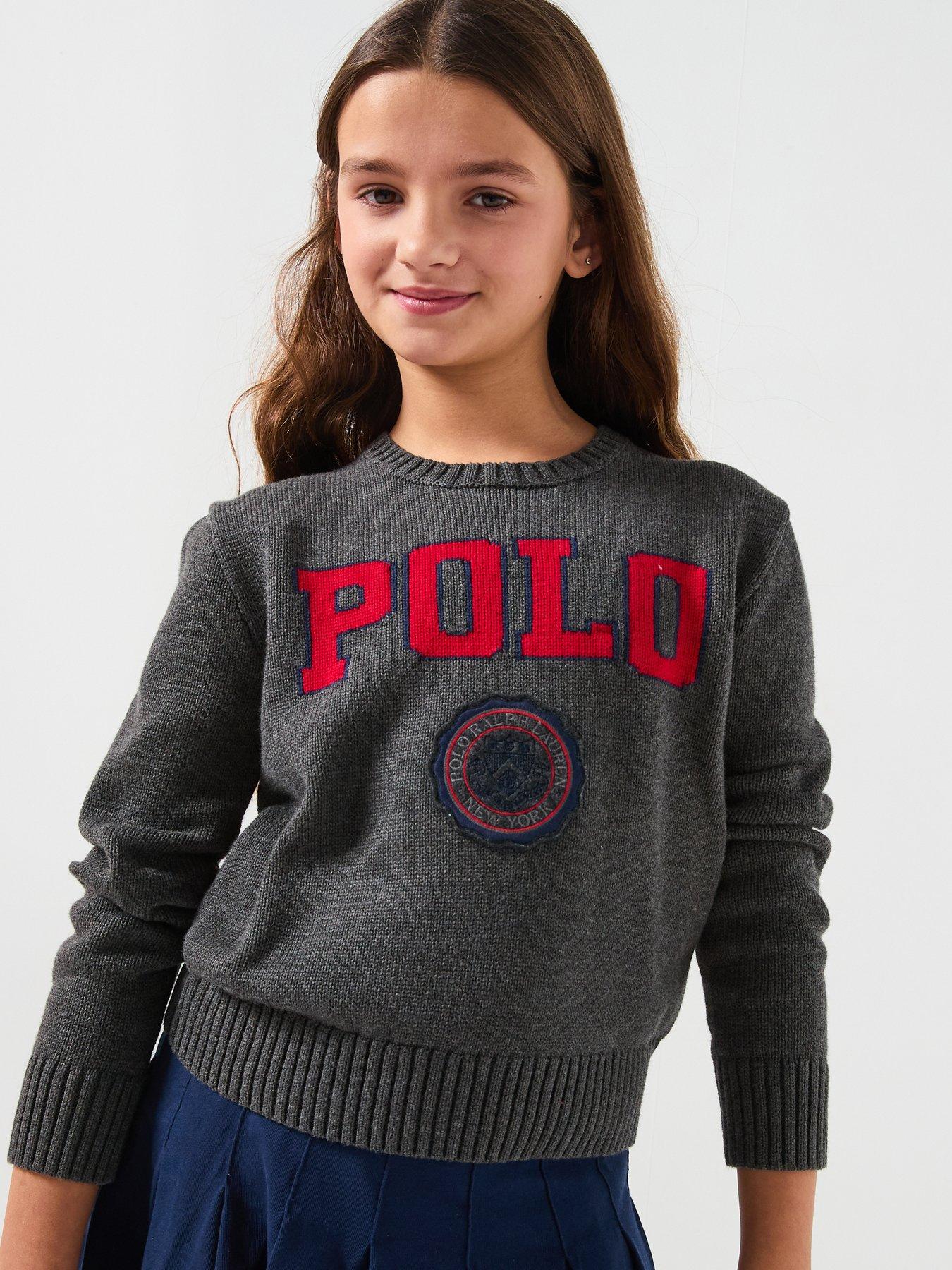 Polo Ralph Lauren Girls Crew Neck Sweater - Dark Grey