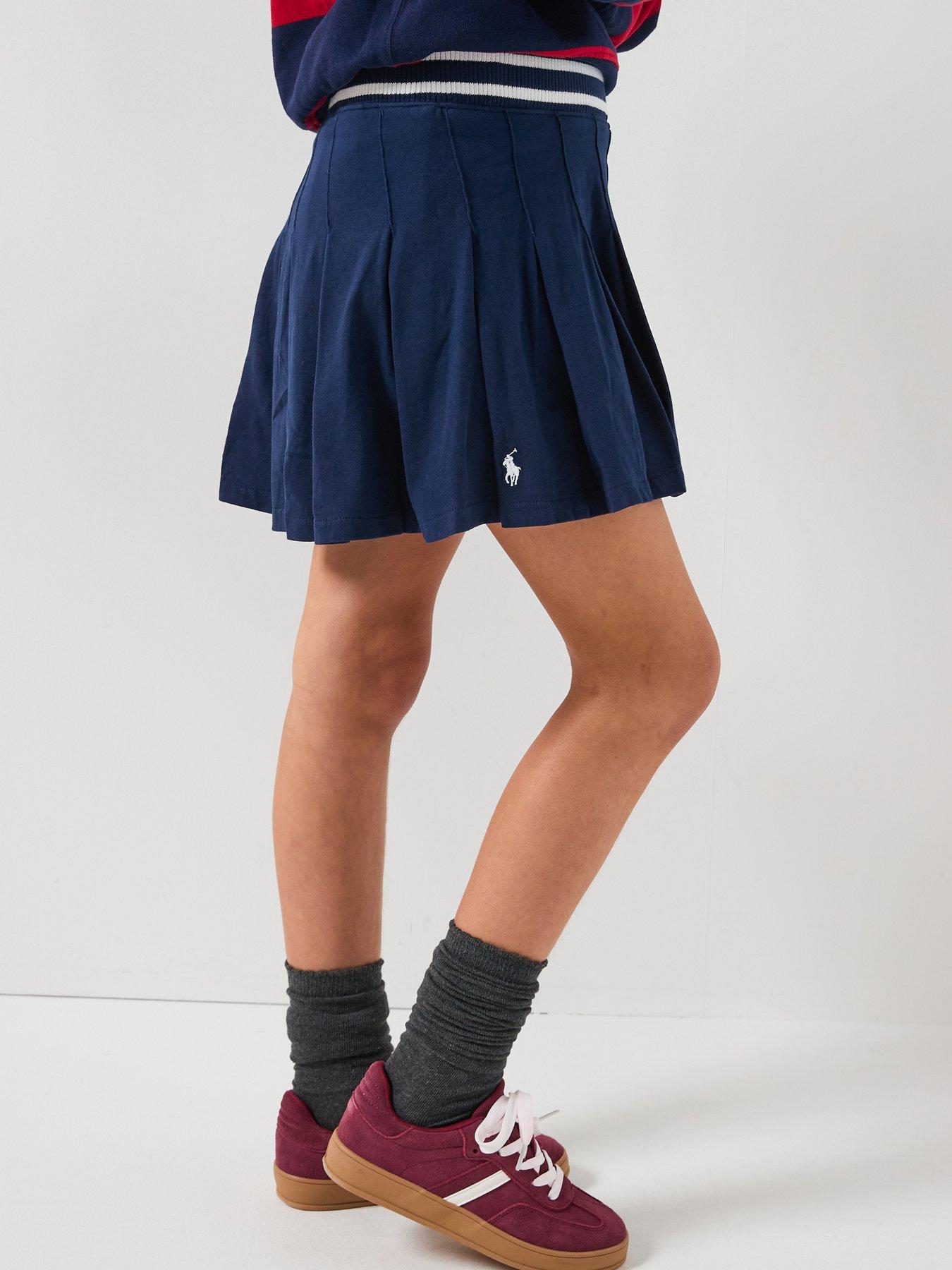 undefined Girls Pleated Skort - Navy