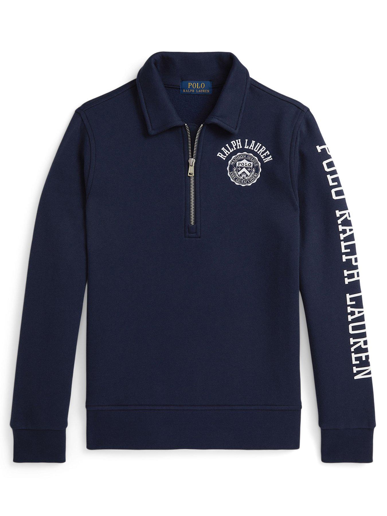 Polo Ralph Lauren Boys Half Zip Sweat Top - Navy