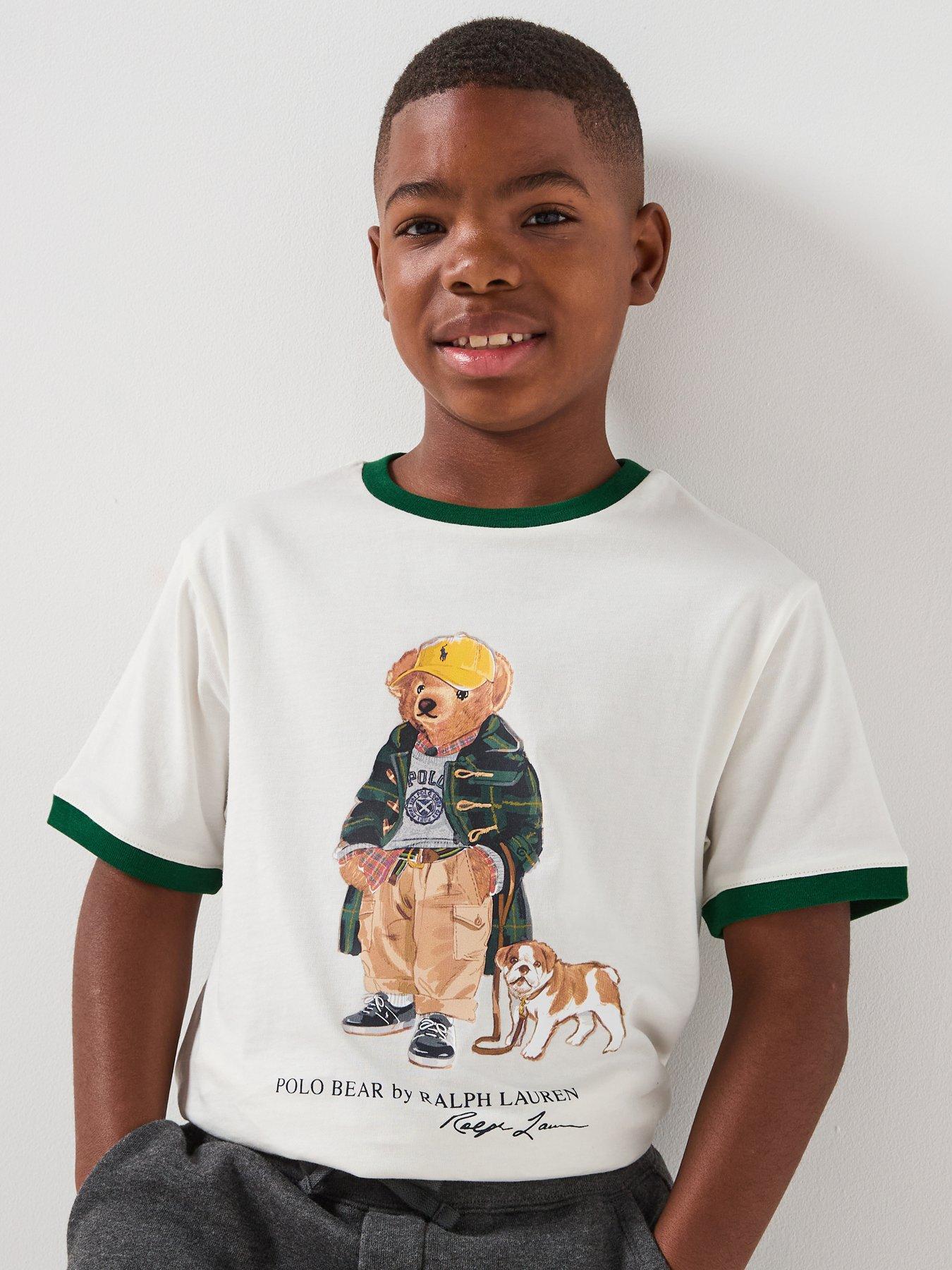 undefined Boys Short Sleeve Bear T- Shirt - Off White