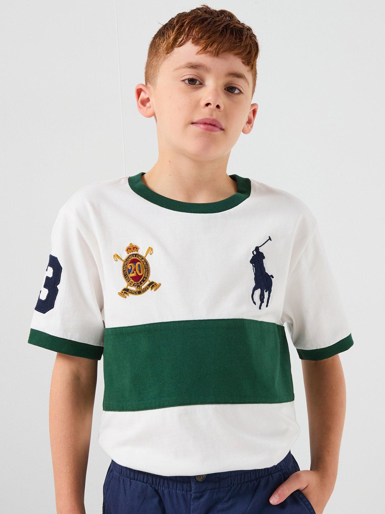 Polo Ralph Lauren Boys Chest Stripe Short Sleeve T-shirt - White/multi