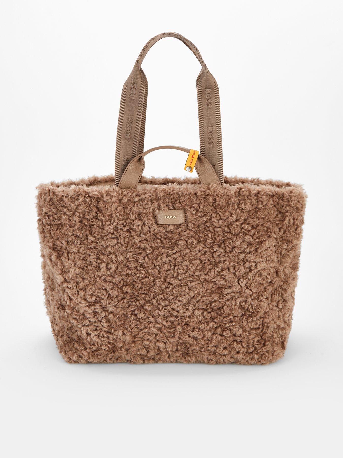 BOSS Palmah Furry Textured Tote Bag -  Brown