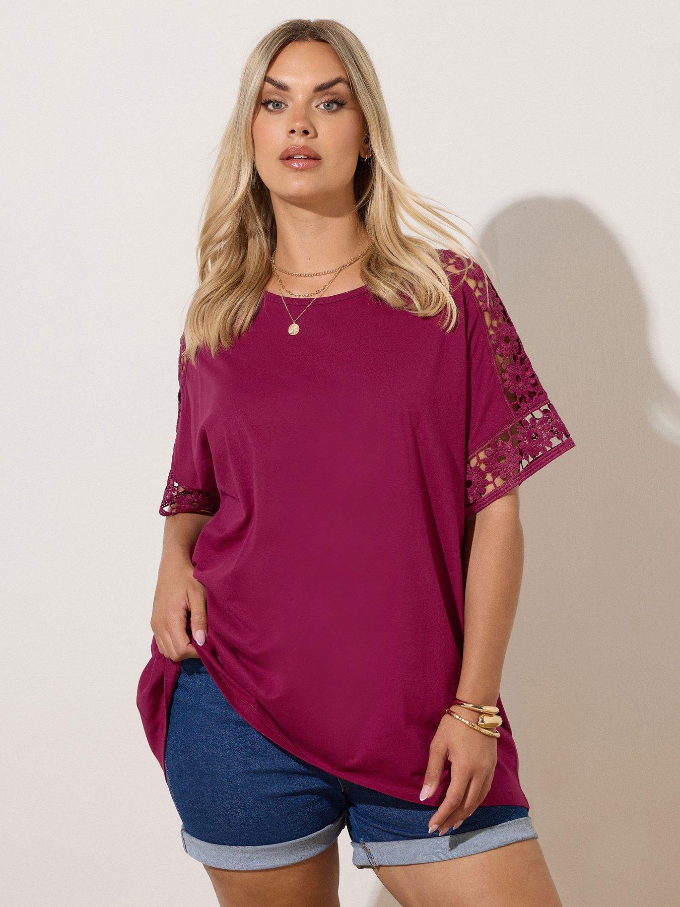 undefined Curve Boxy Crochet Insert T-shirt