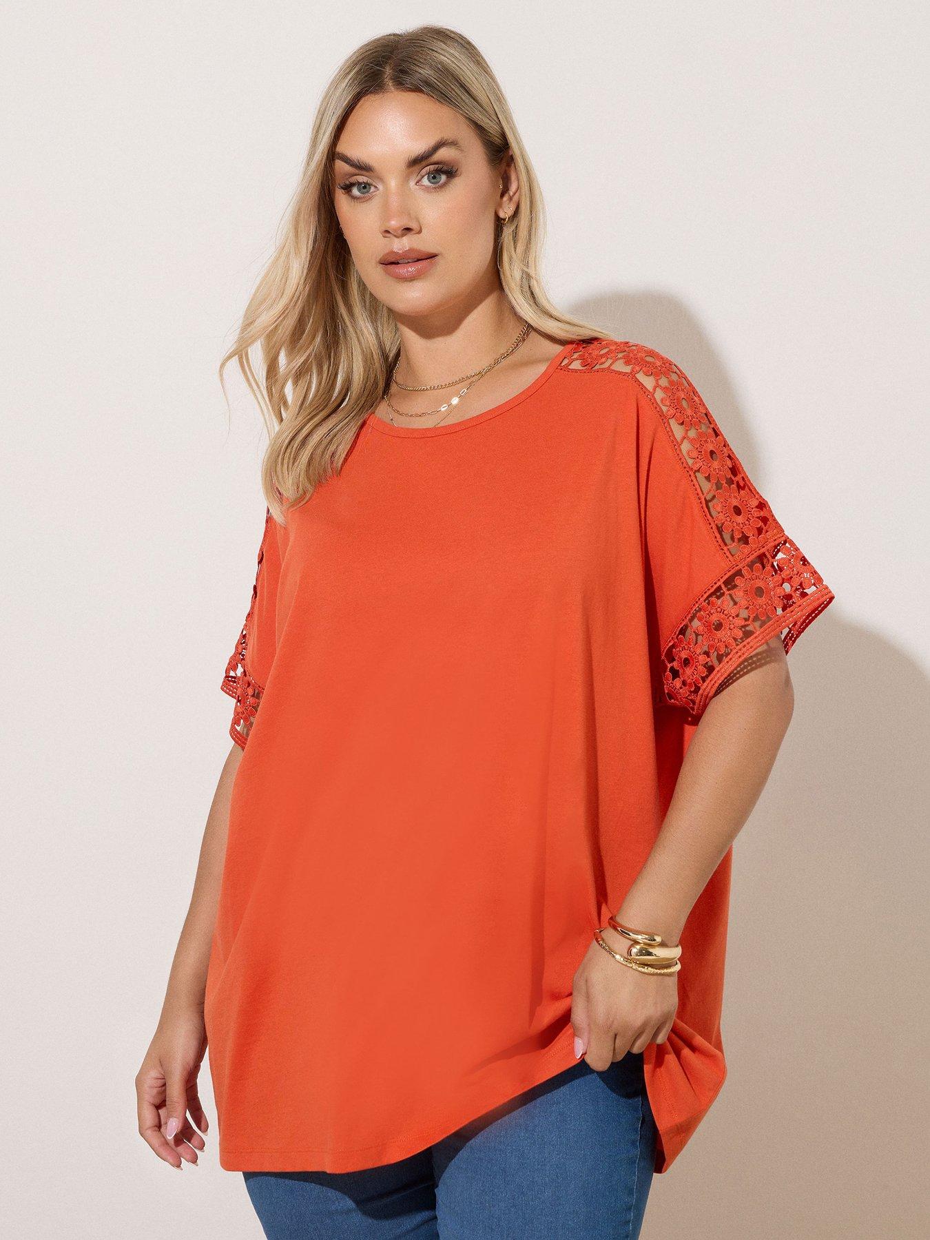 undefined Curve Boxy Crochet Insert T-shirt