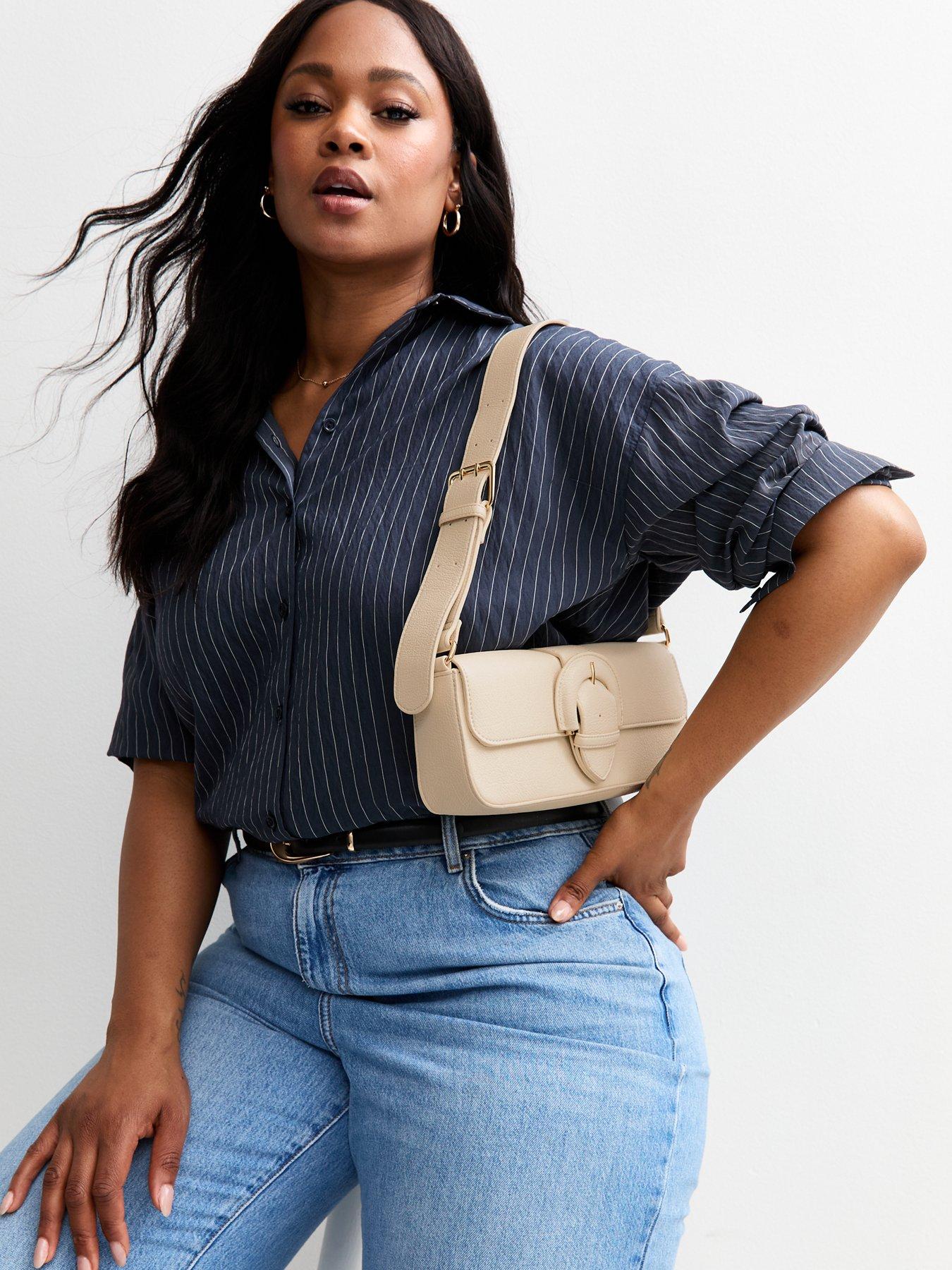 Faux Leather Buckle Shoulder Bag