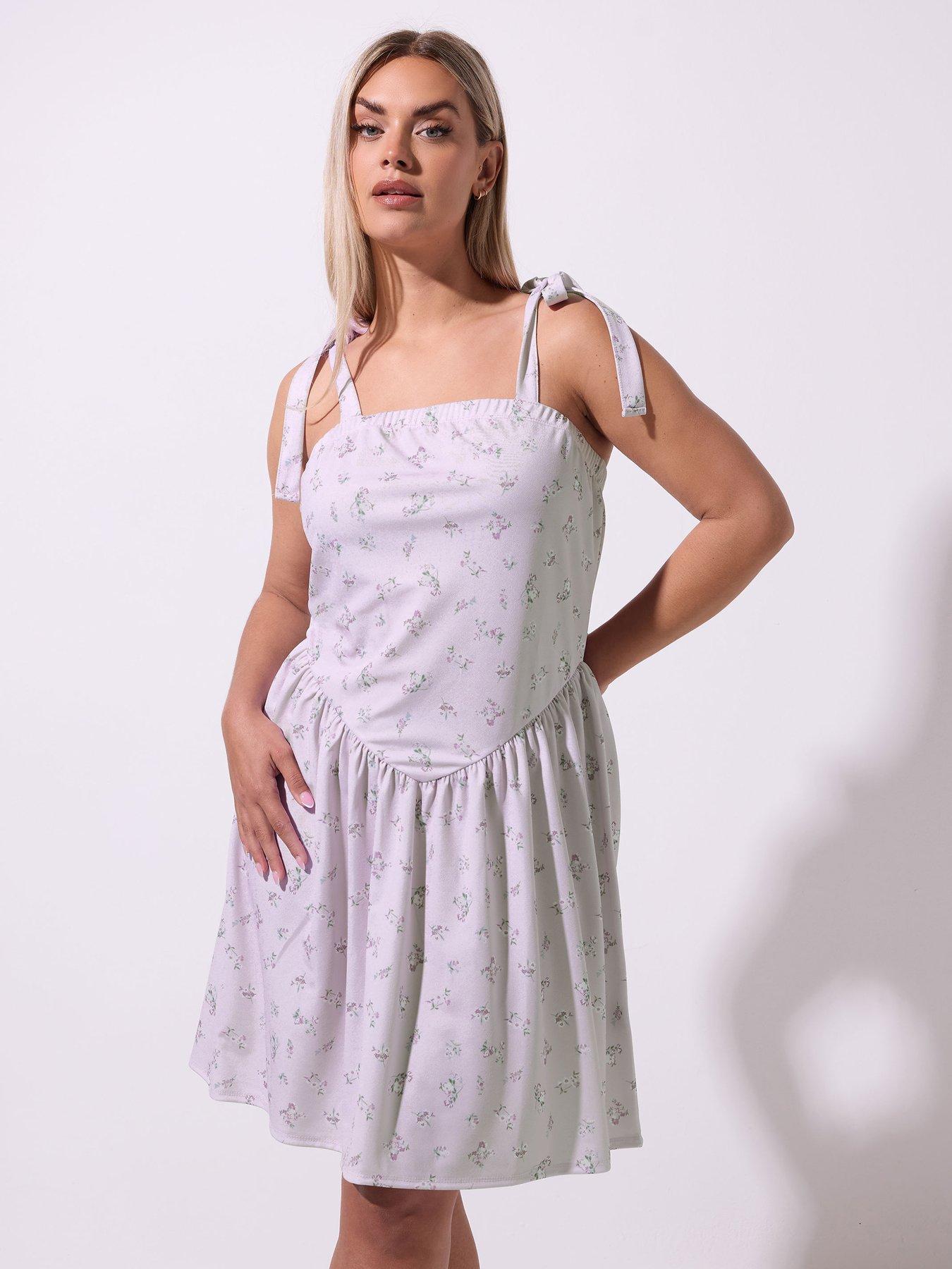 undefined Curve Ditsy Dress - Purple