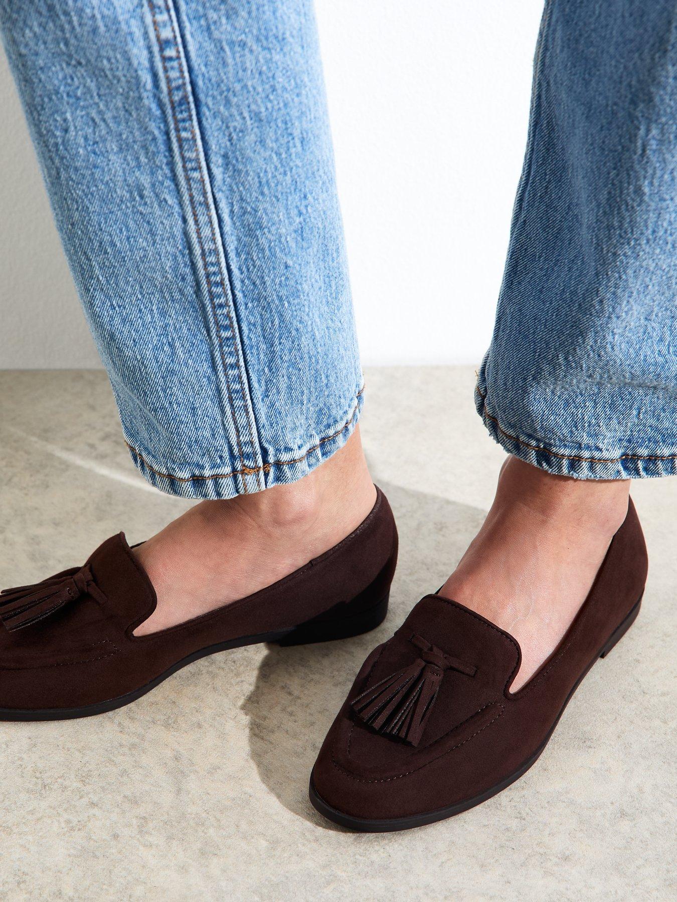 Image 4 of 5 of New Look Brown Suedette Tassel Loafers