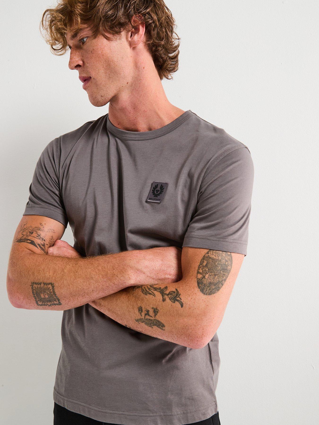undefined Left Chest Patch Logo T-Shirt - Dark Grey