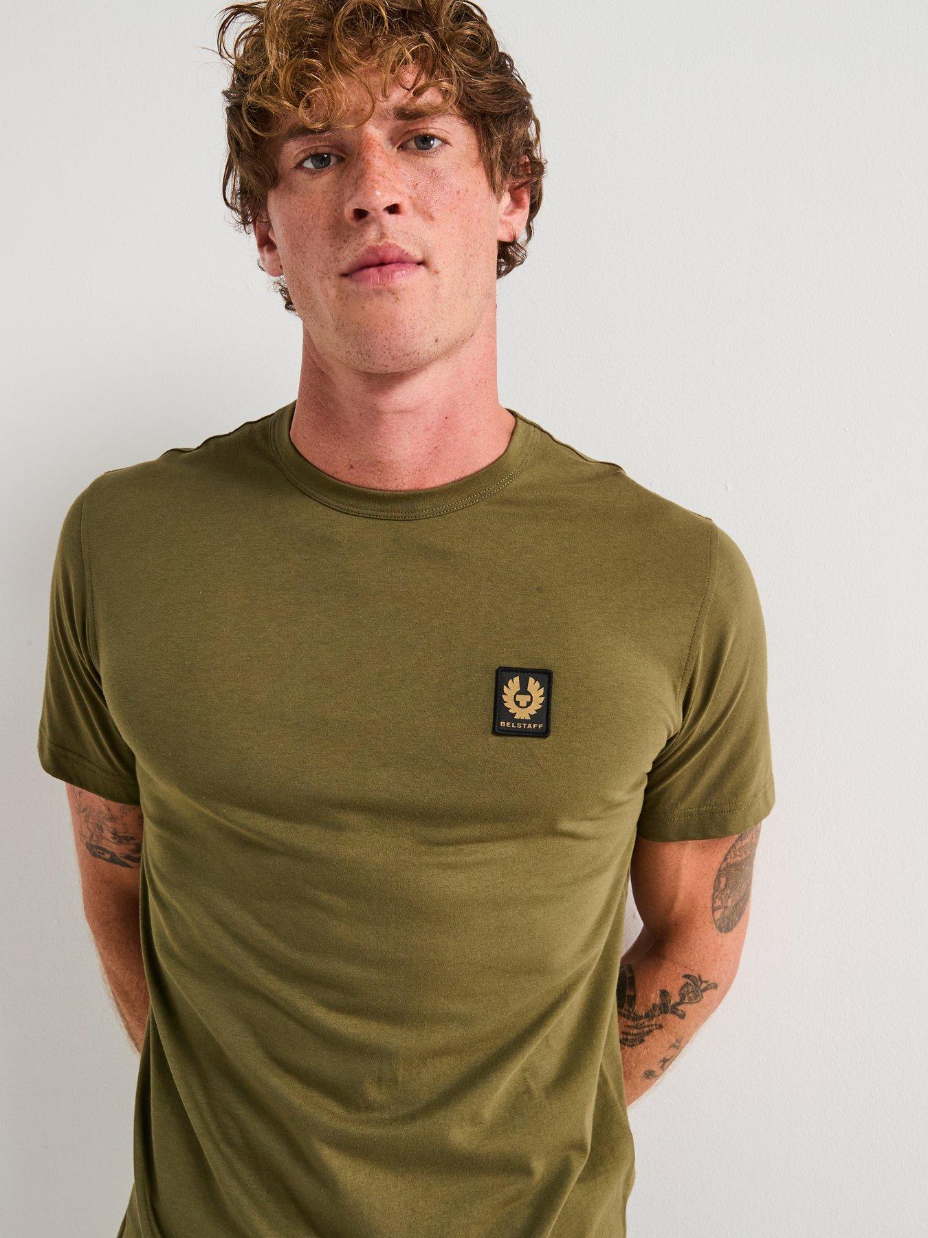 Image 4 of 6 of Belstaff Left Chest Patch Logo Regular Fit T-Shirt - Green