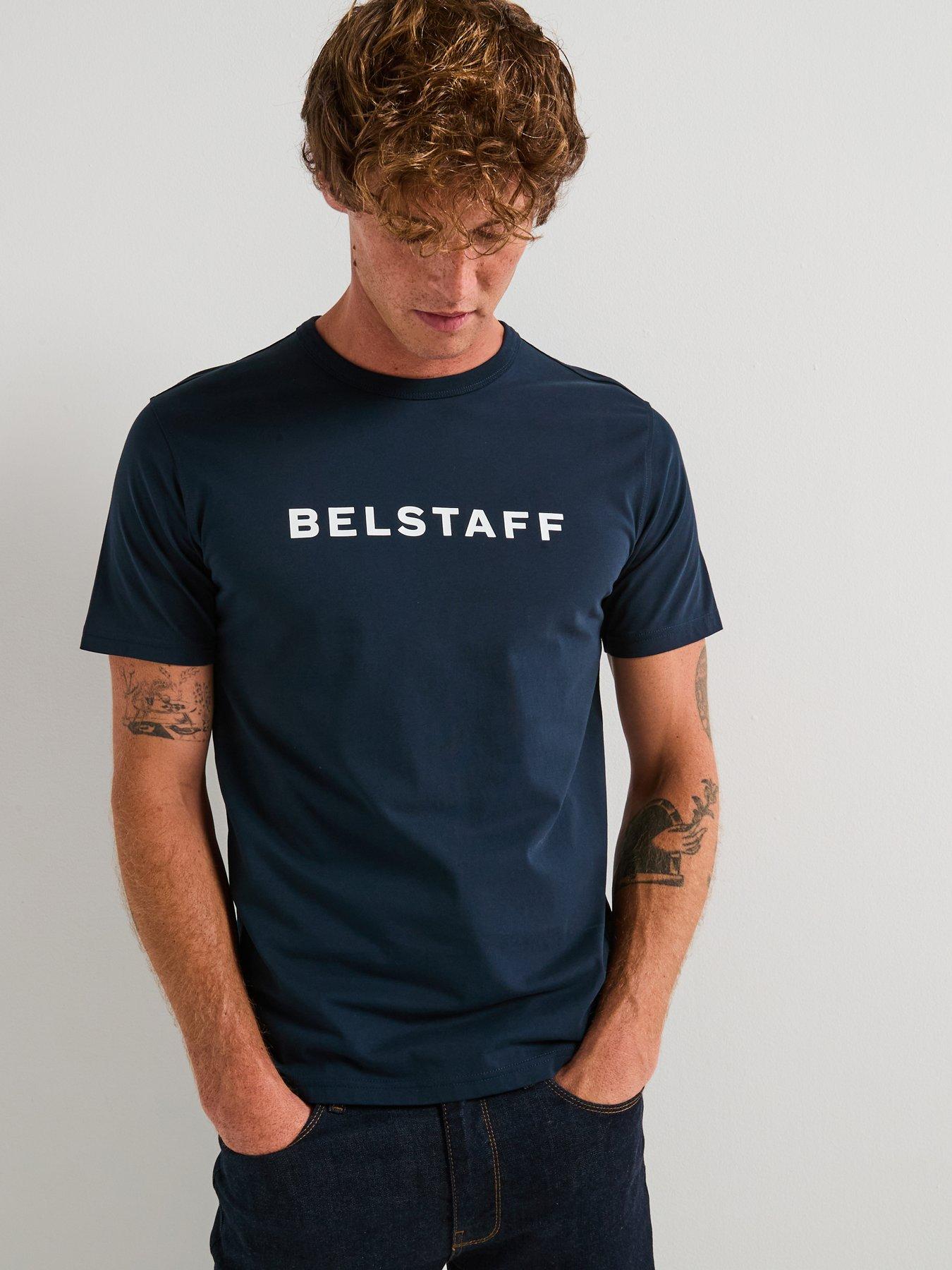 Belstaff Linear Logo T-Shirt - Navy