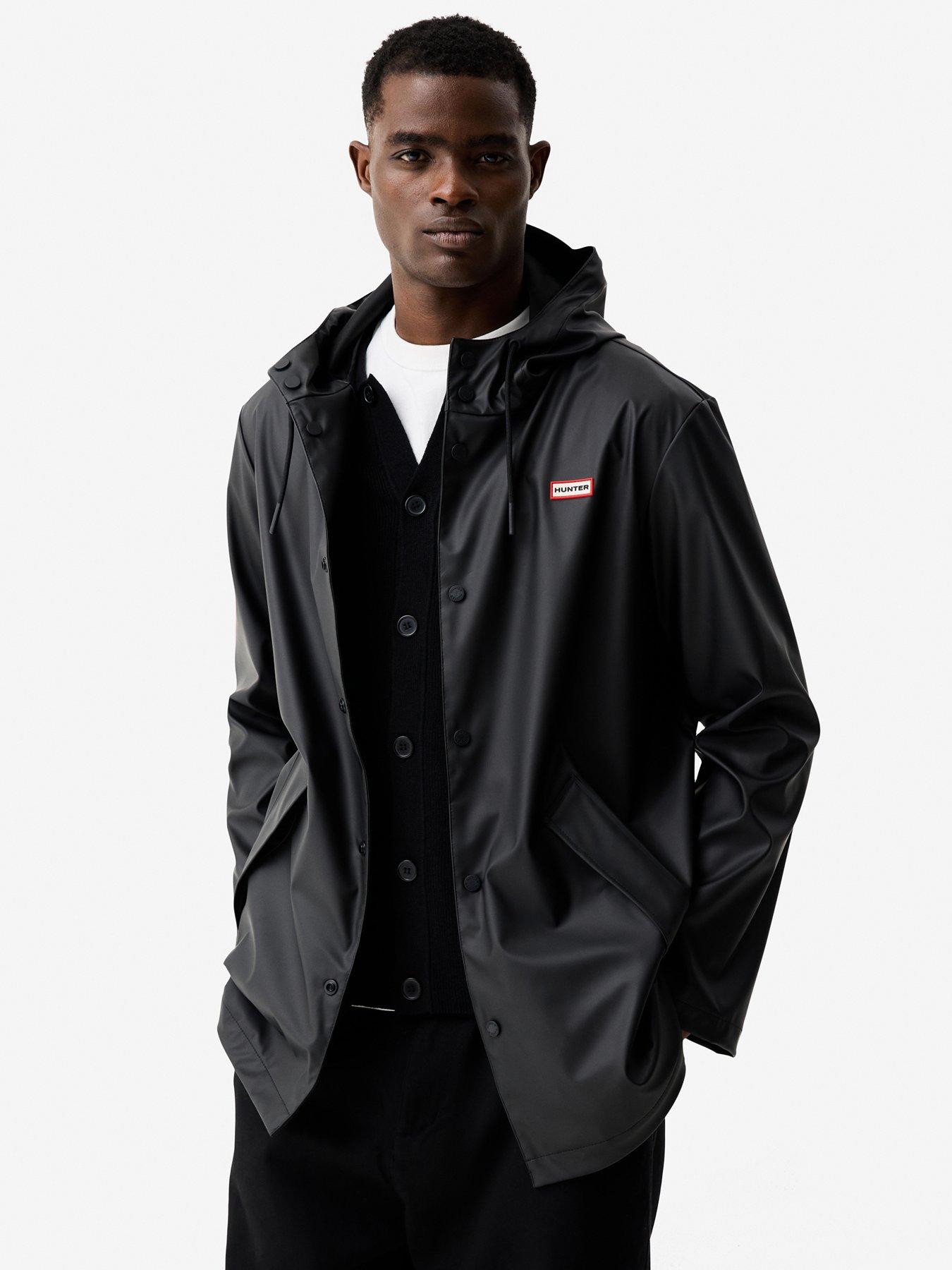 Hunter Unisex Jo Pu Raincoat, Black, Size S, Men