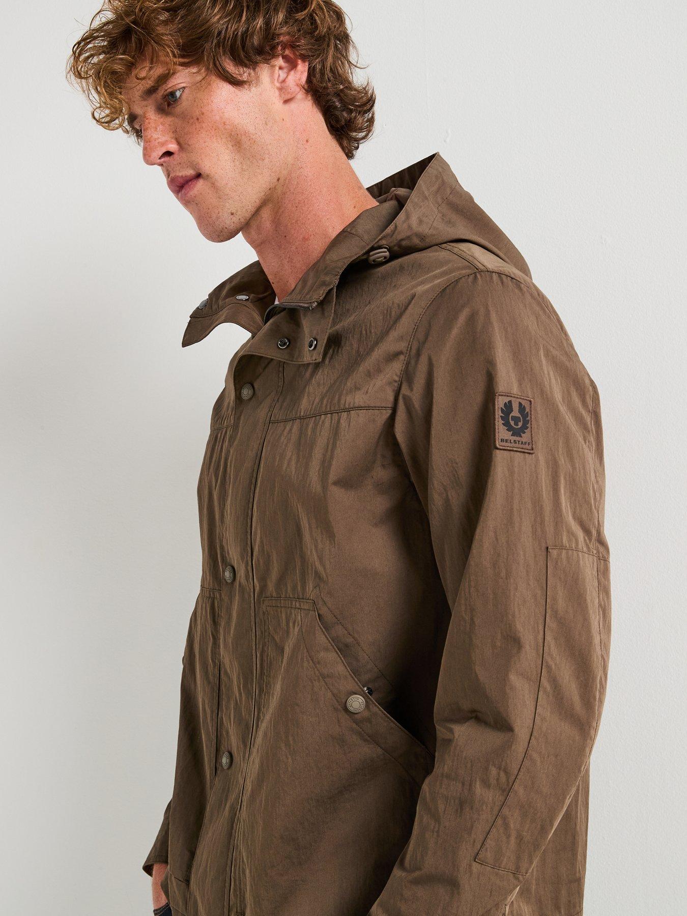 Belstaff Cover Cotton Lightweight Hooded Jacket Brown Very