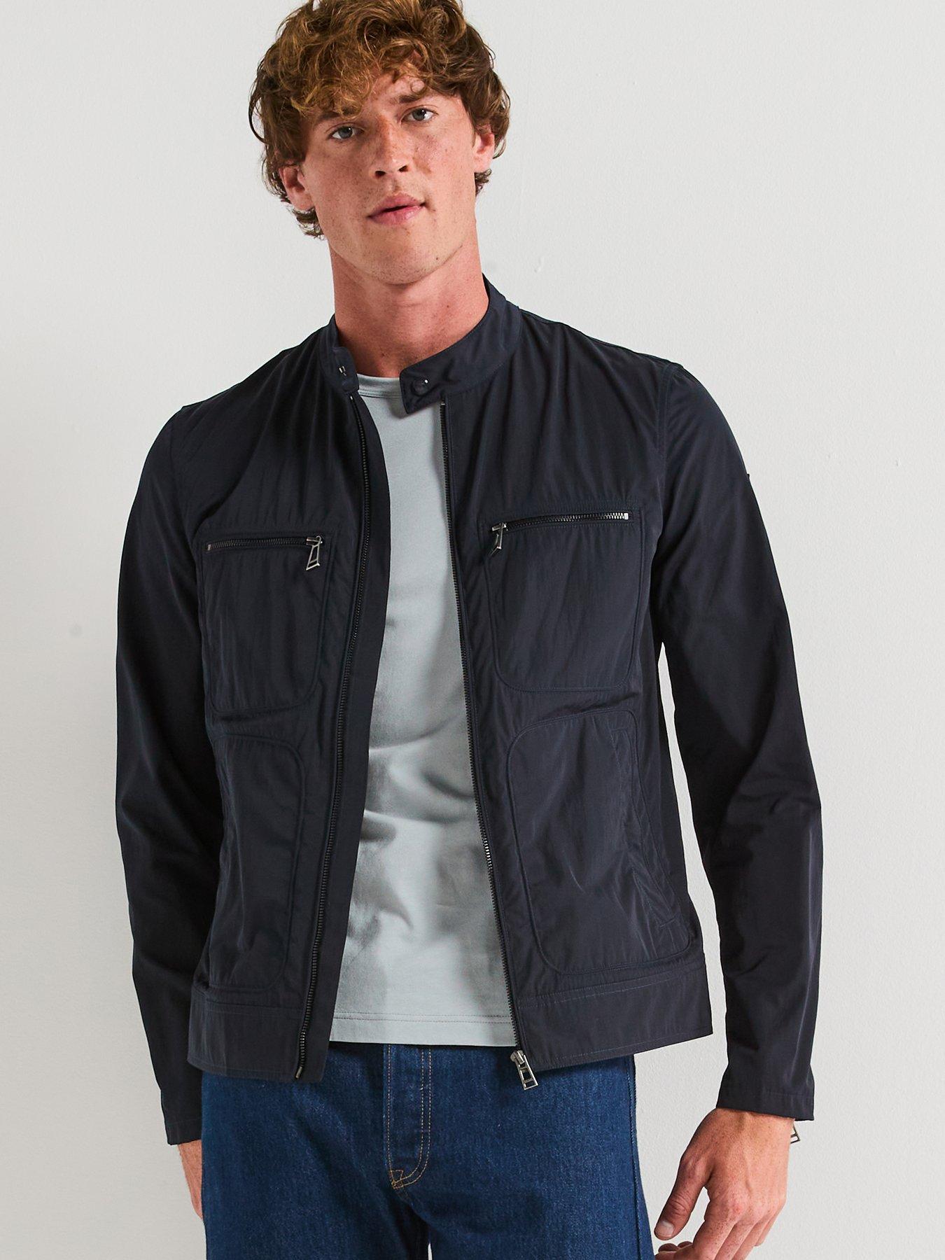 Image 1 of 6 of Belstaff Variator Nylon Biker Jacket - Navy