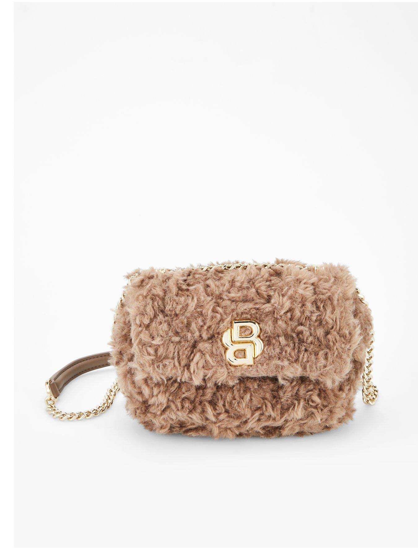 BOSS Icon Furry Textured Crossbody Bag - Brown