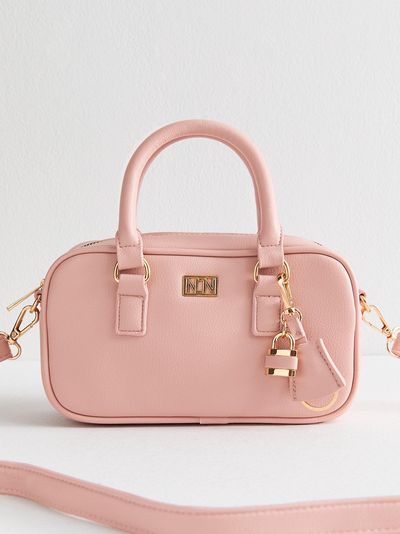 undefined Pink Faux Leather Crossbody Bag