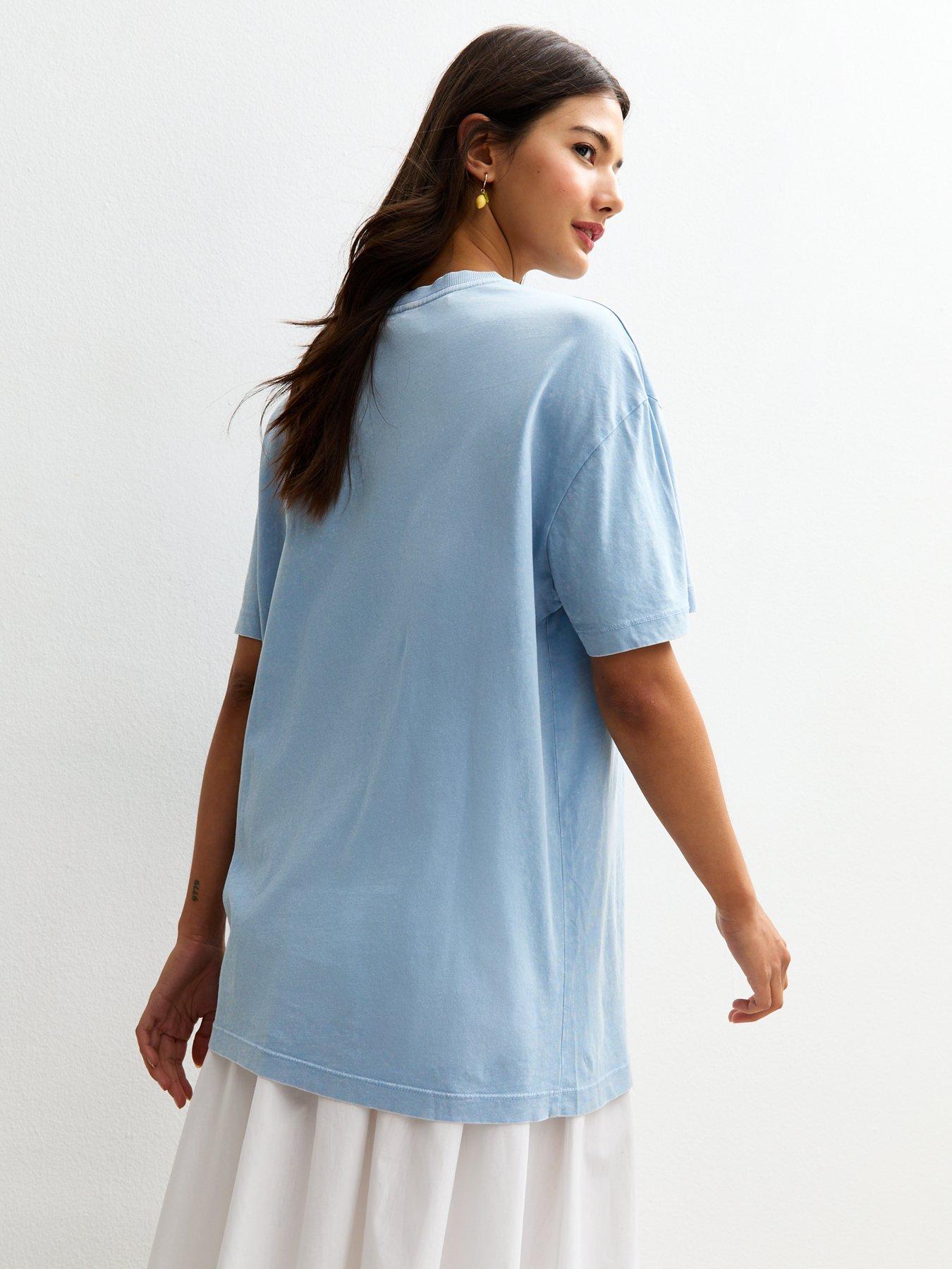 Image 2 of 4 of New Look Oversized Lemon Print T-Shirt - Blue