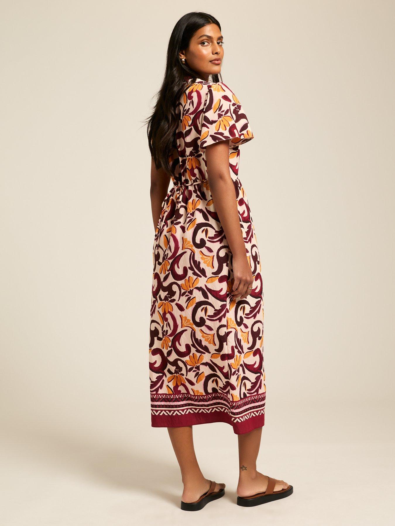 LIOR Armenia Button-Front Midi Shirt Dress – Cream/Navy Stripe