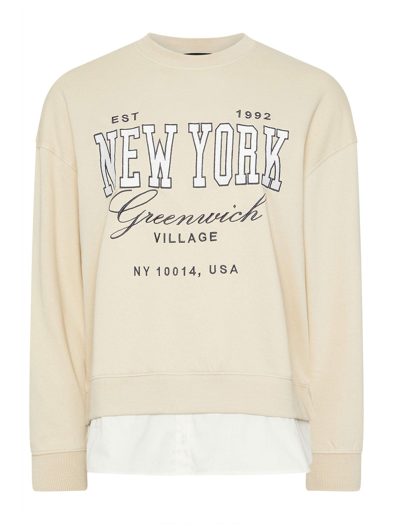Image 5 of 5 of Yours Curve New York Sweatshirt - Brown