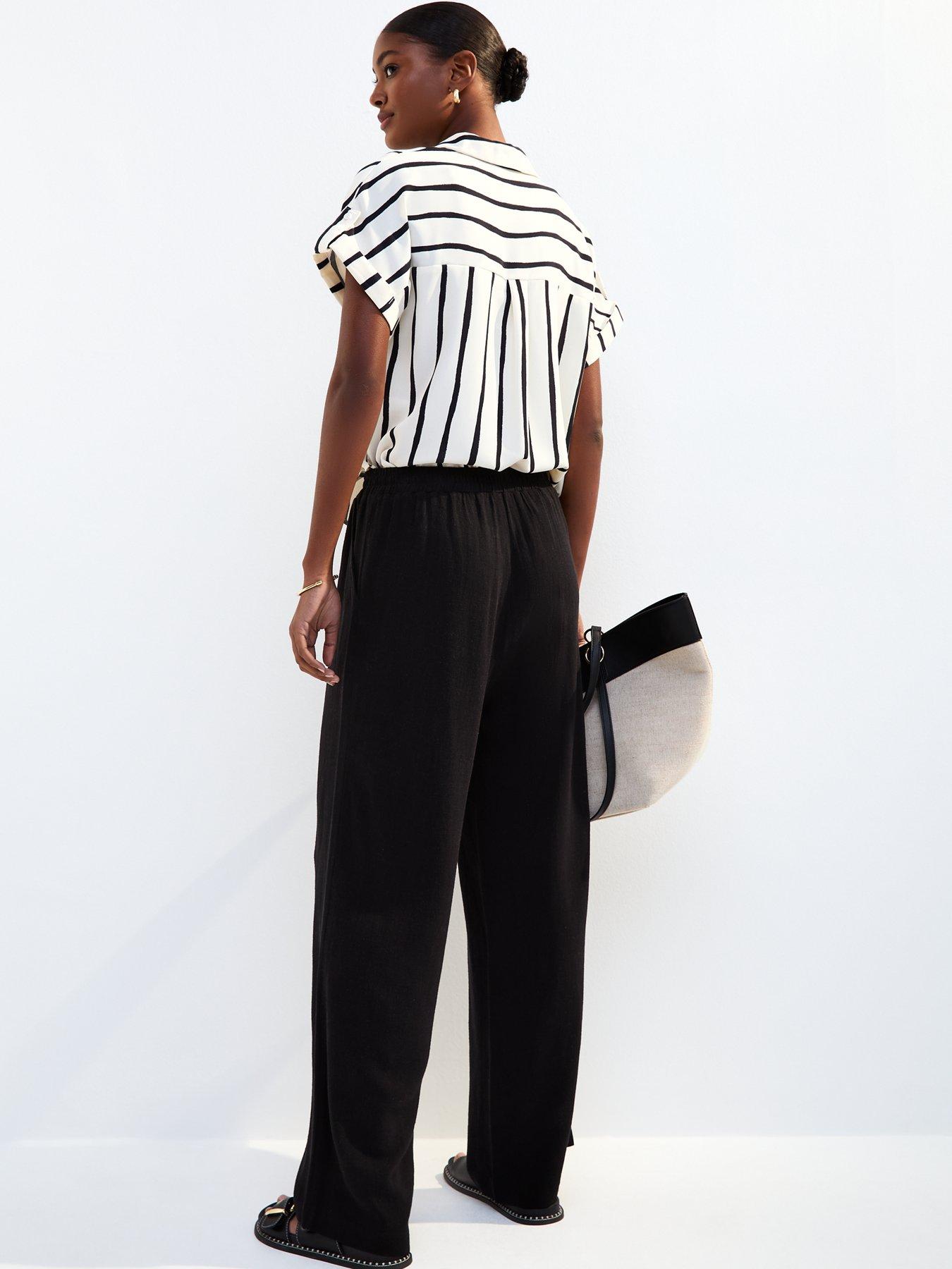 Onlita Linen Look Wide Trousers-Sunlight