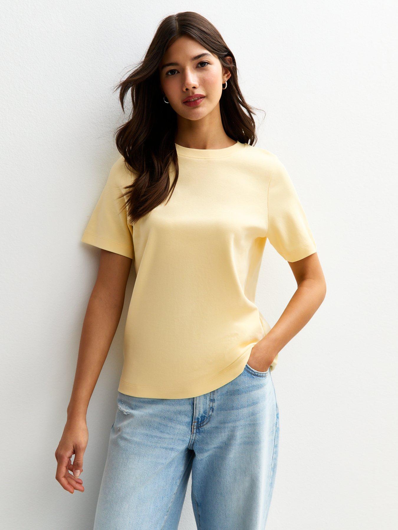 undefined Light Yellow Premium Heavyweight Cotton T-shirt