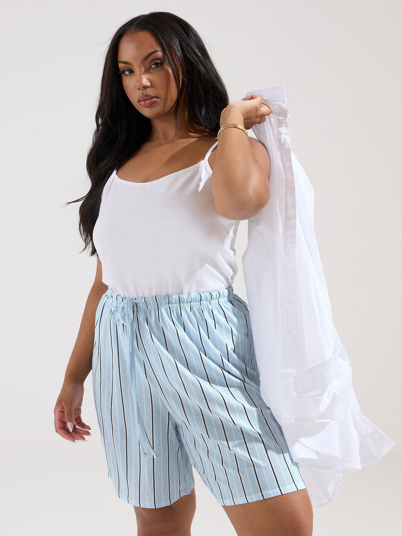 undefined Curve Stripe Short - Blue