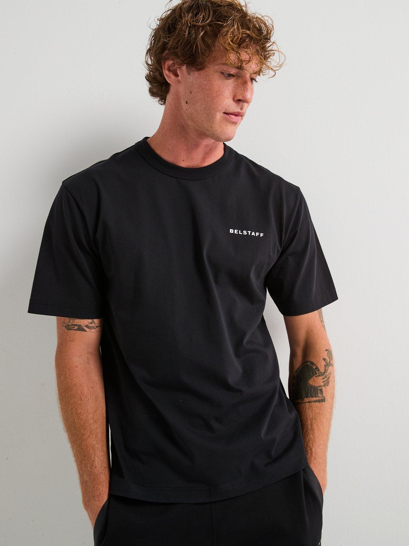 Belstaff Border Large Back Logo T-Shirt - Black | Very