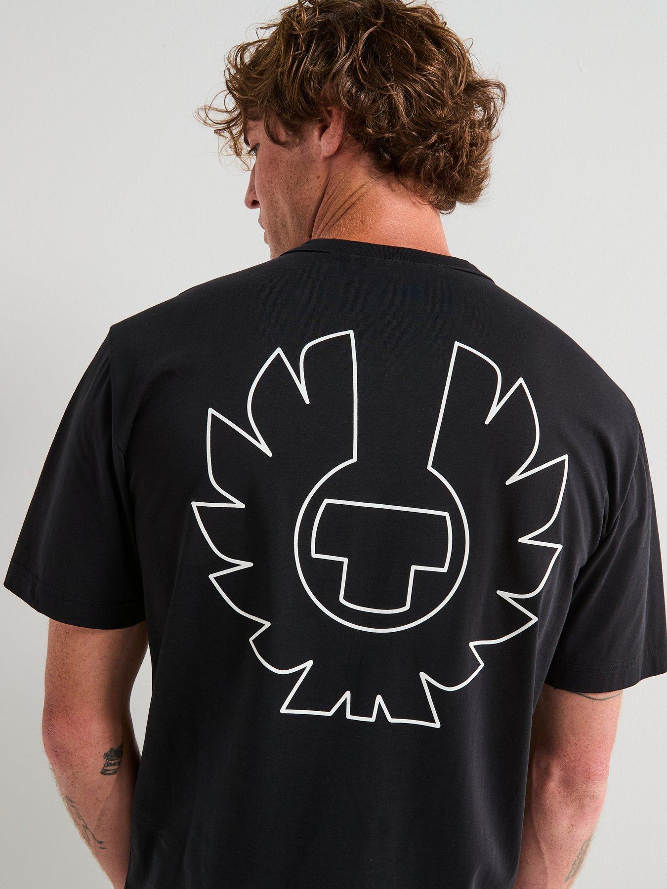 トップス  logo Bootleg border t-shirt archive Belstaff Border Large Back Logo T-Shirt - Black | Very