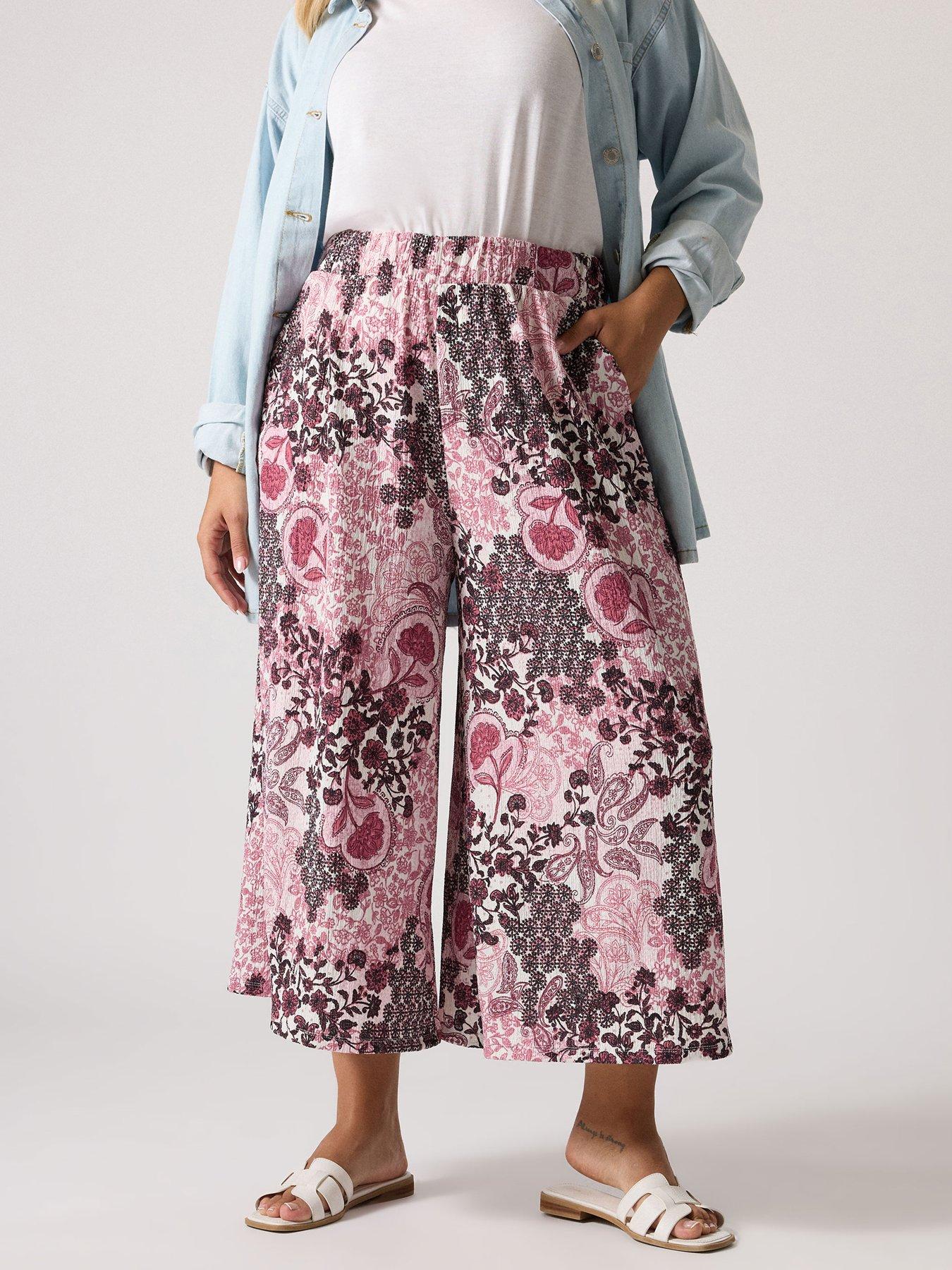 undefined Curve Paisley Crinkle Crop Trouser