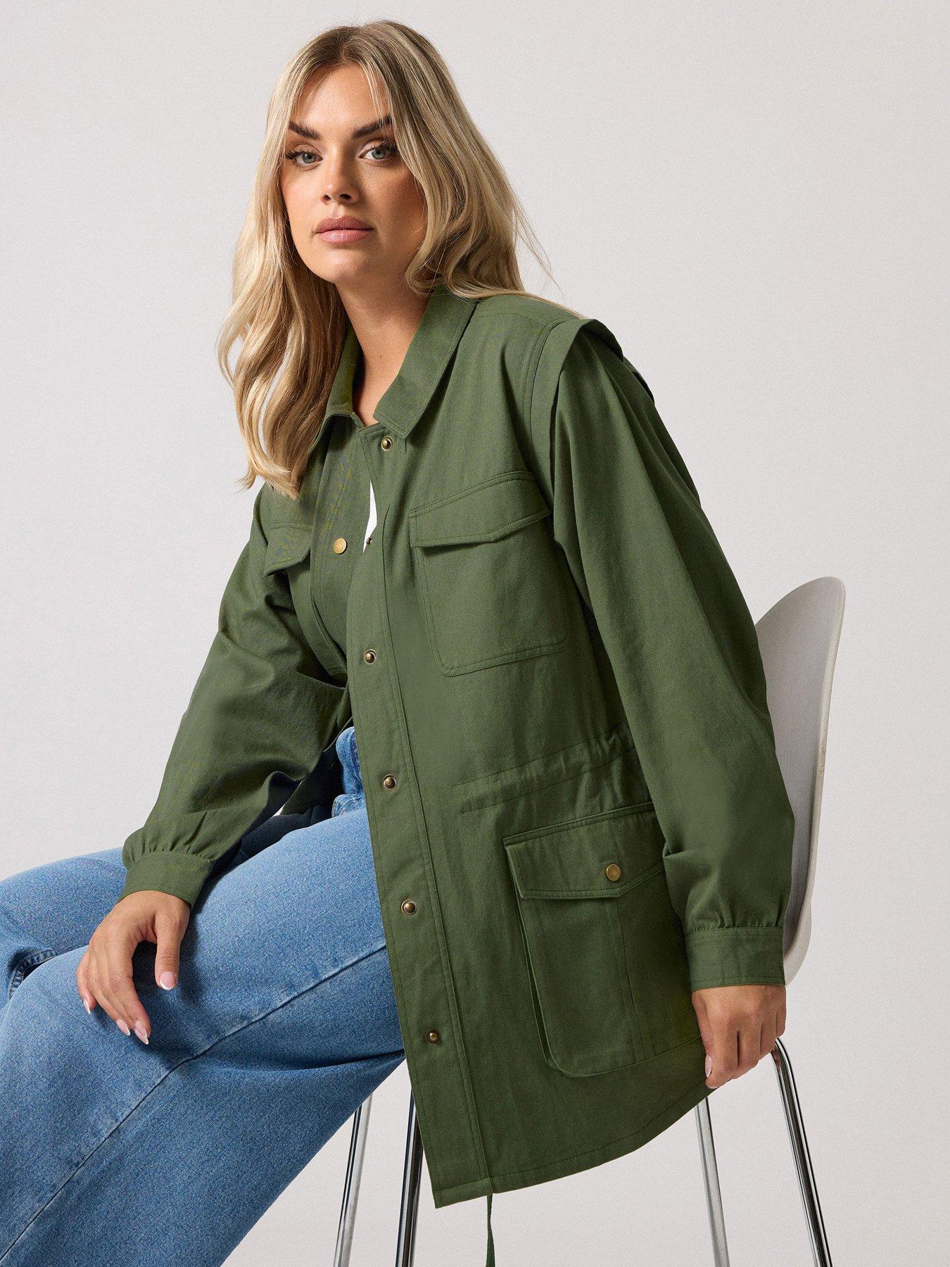 Image 1 of 5 of Yours Curve Carpenter Jacket - Green