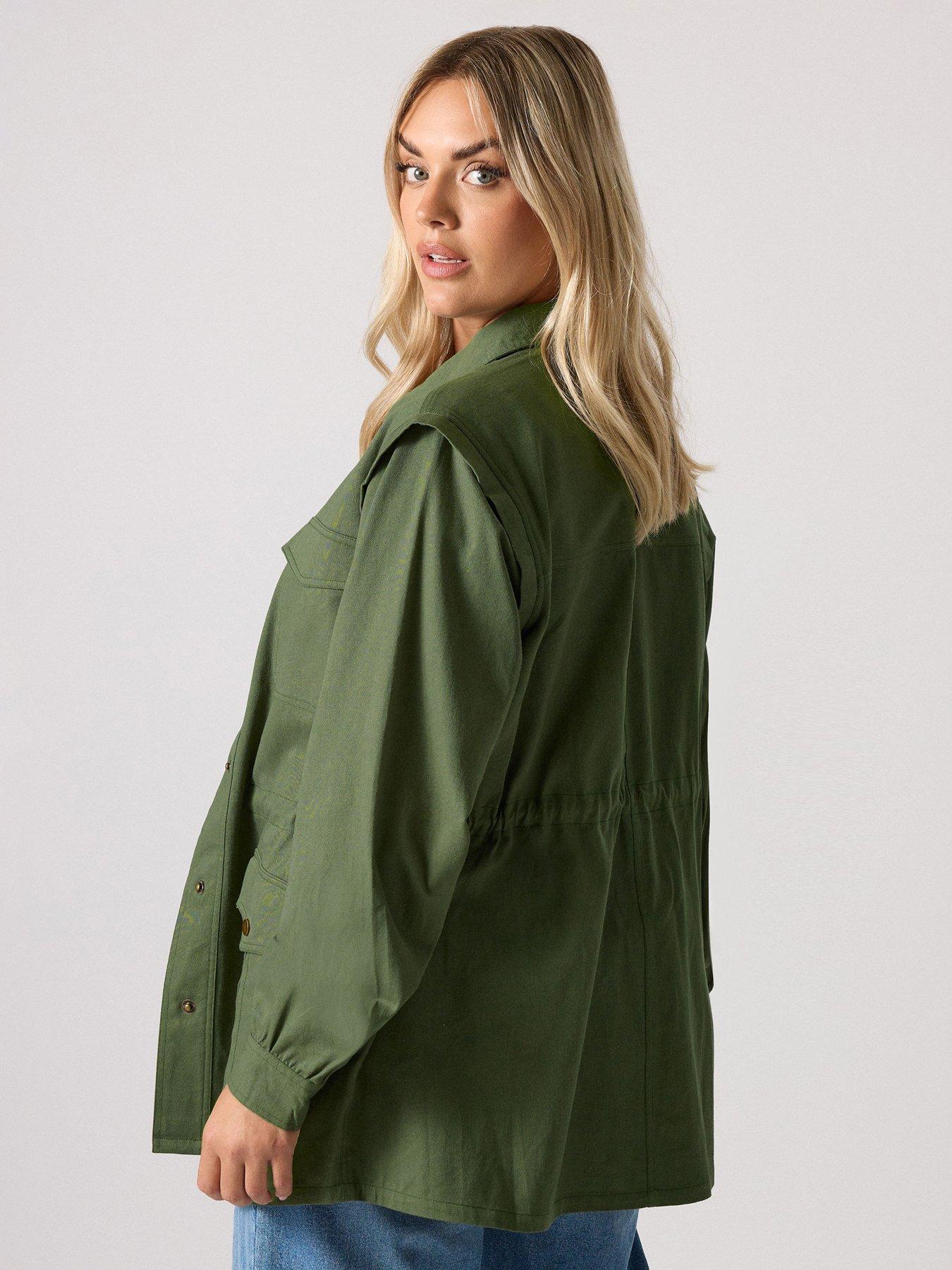 Image 2 of 5 of Yours Curve Carpenter Jacket - Green
