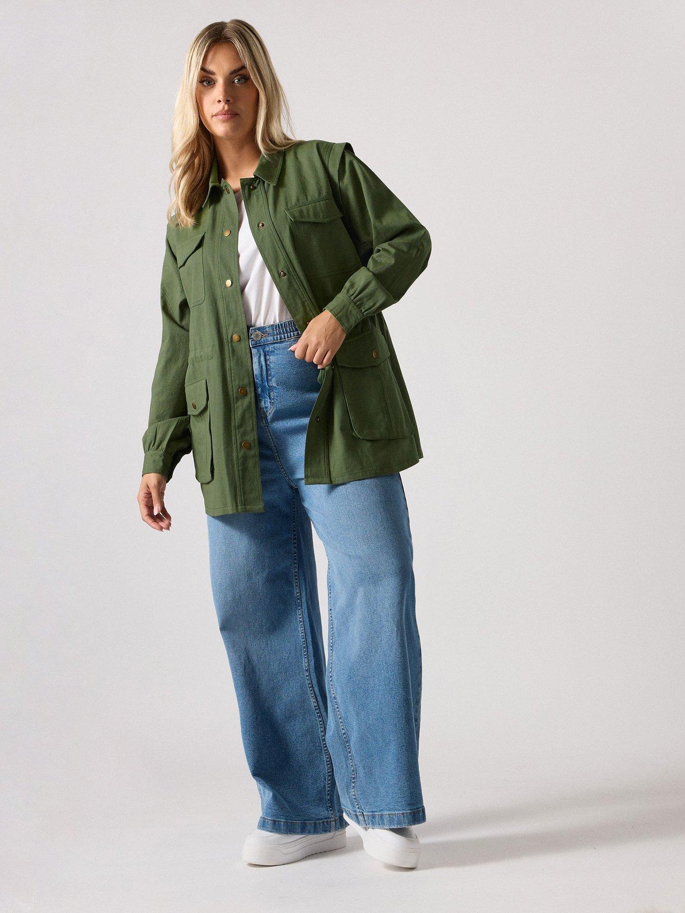 Image 3 of 5 of Yours Curve Carpenter Jacket - Green