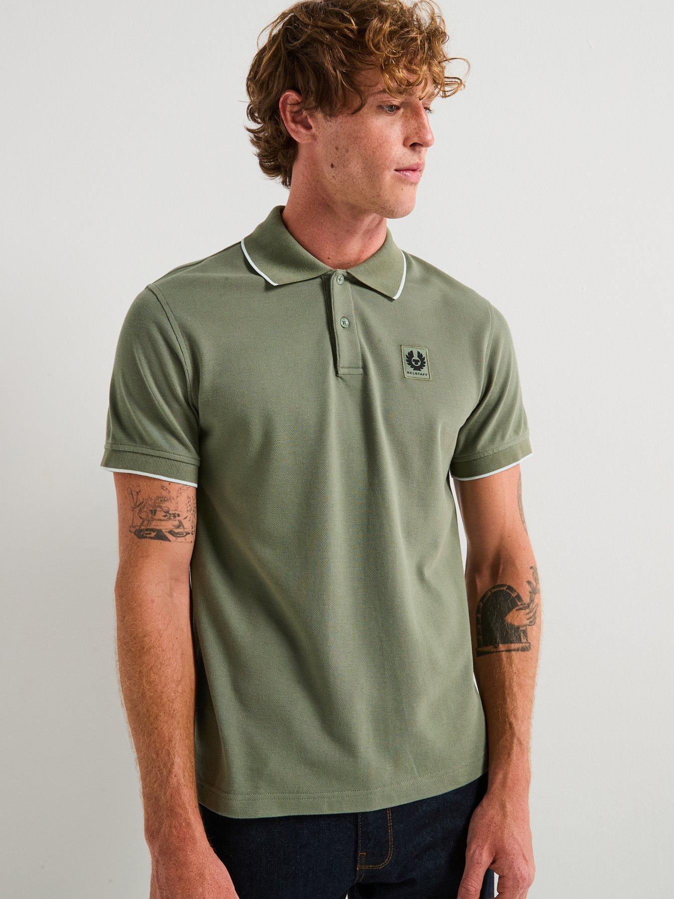undefined Left Chest Patch Logo Tipped Polo Shirt - Light Green