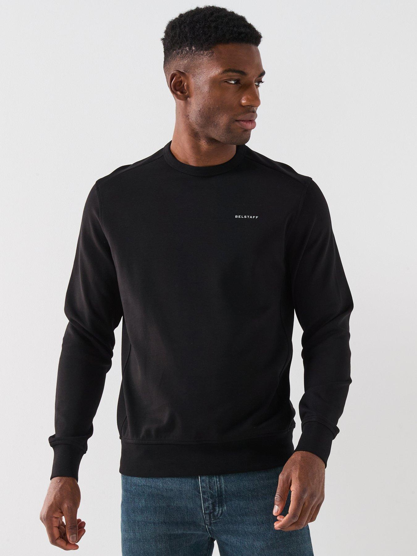 Belstaff Alloy Small Linear Logo Crew Sweat - Black