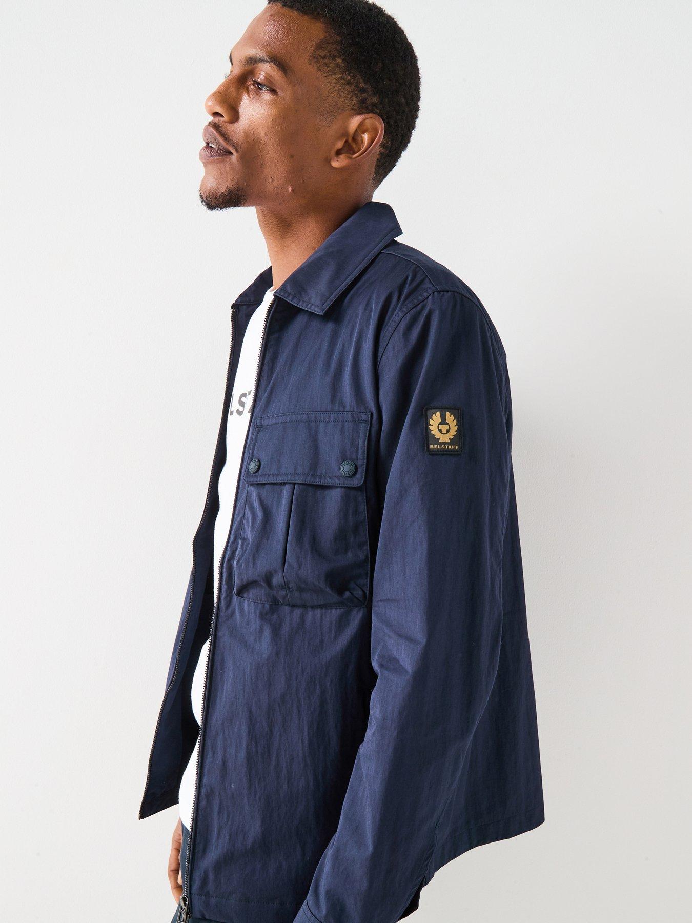 Belstaff Drome Cotton Zip Overshirt - Navy